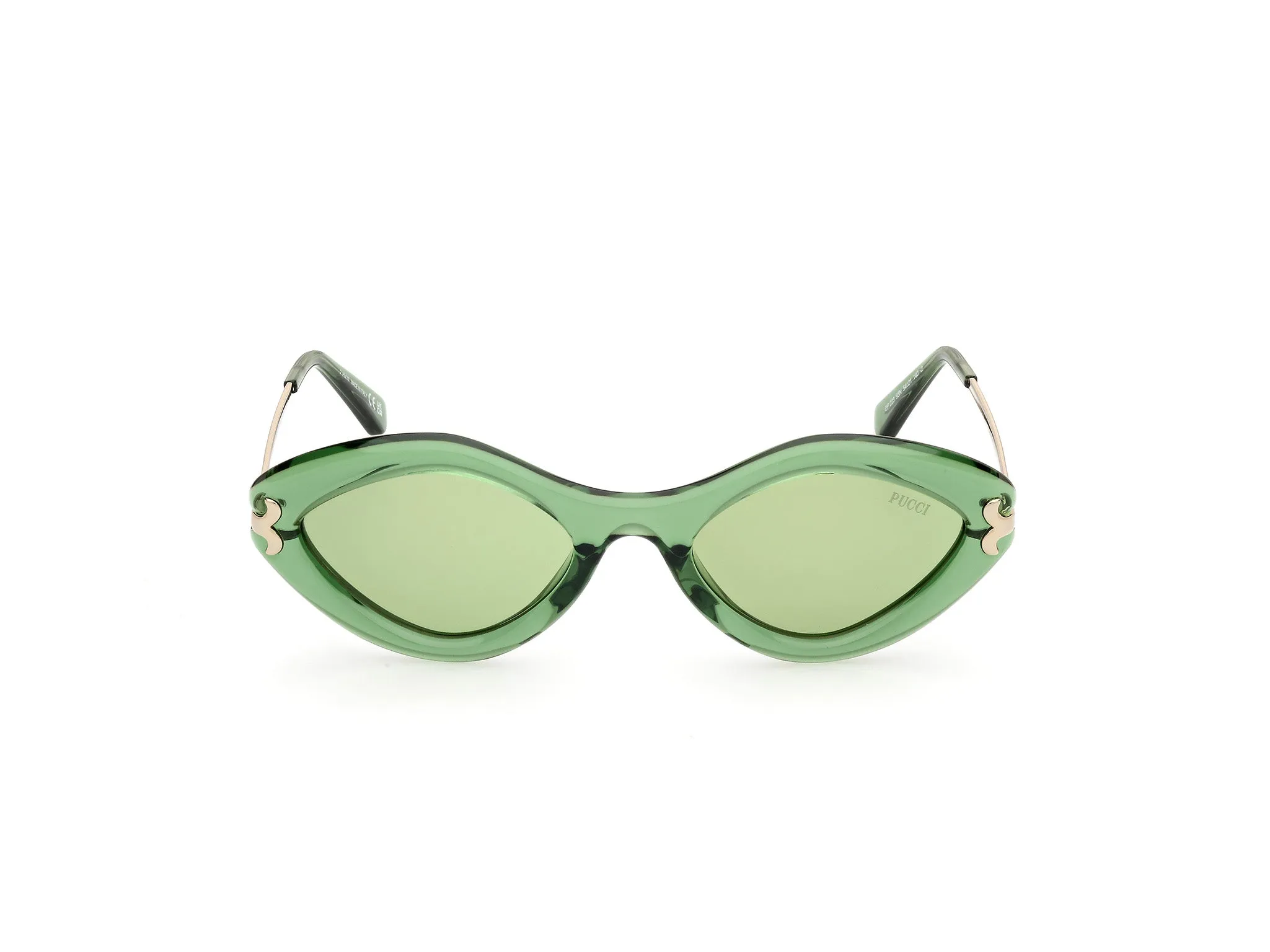 Emilio Pucci EP0223 93N Occhiali da sole Acetato Verde Verde Geometrica Normale - immagine 2