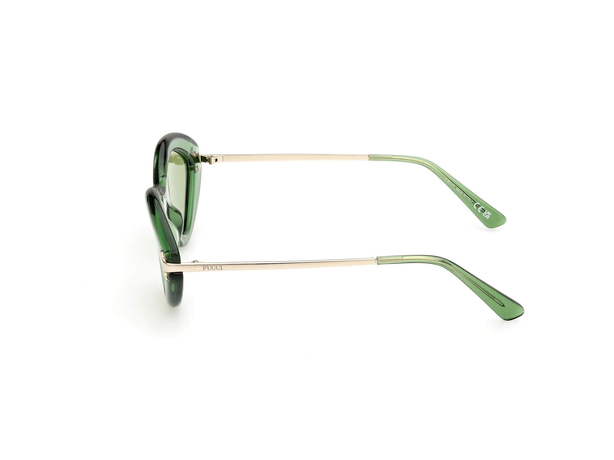 Emilio Pucci EP0223 93N Occhiali da sole Acetato Verde Verde Geometrica Normale - immagine 3