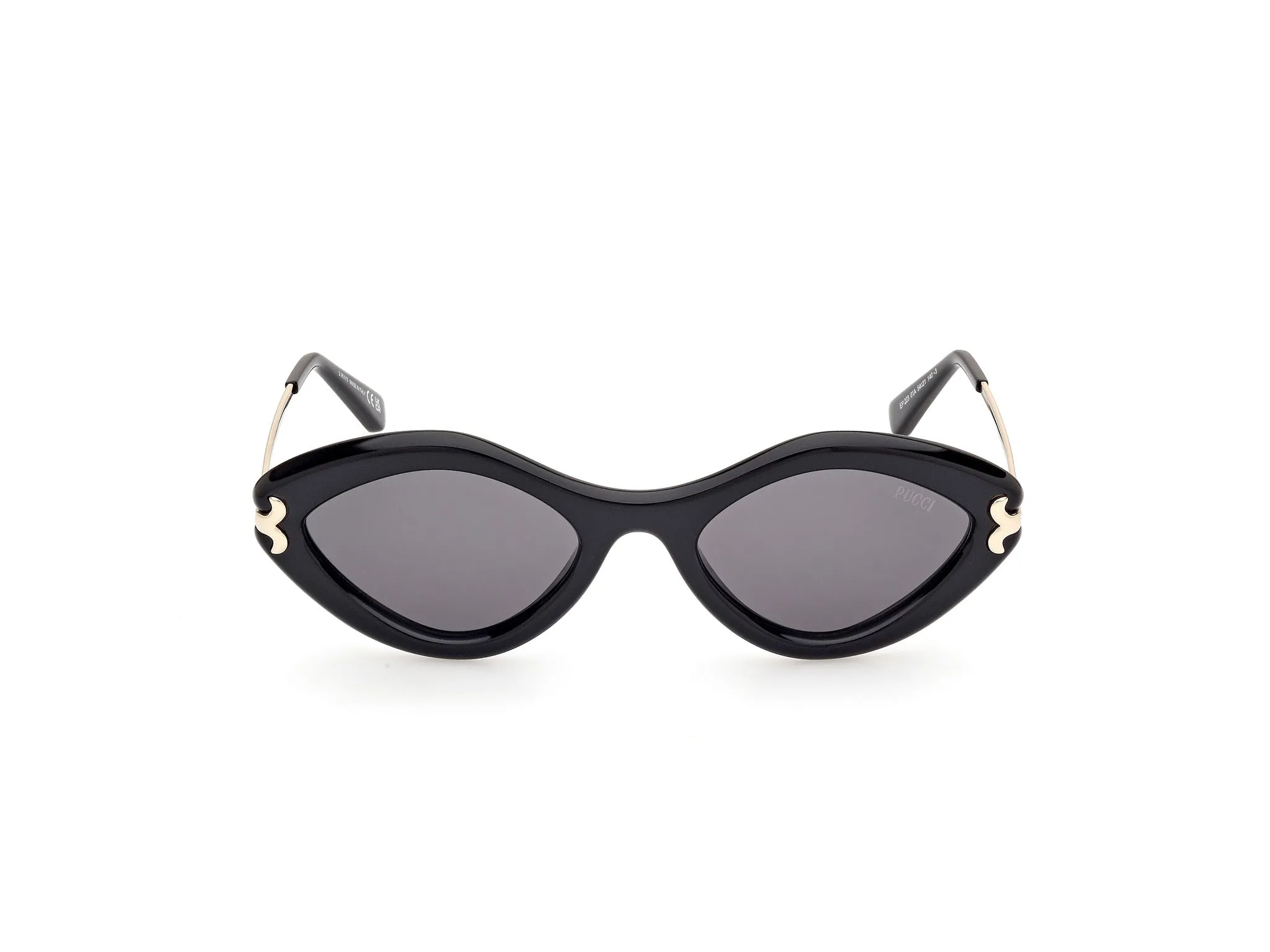 Emilio Pucci EP0223 01A Occhiali da sole Acetato Nero Grigio Geometrica Normale - immagine 2