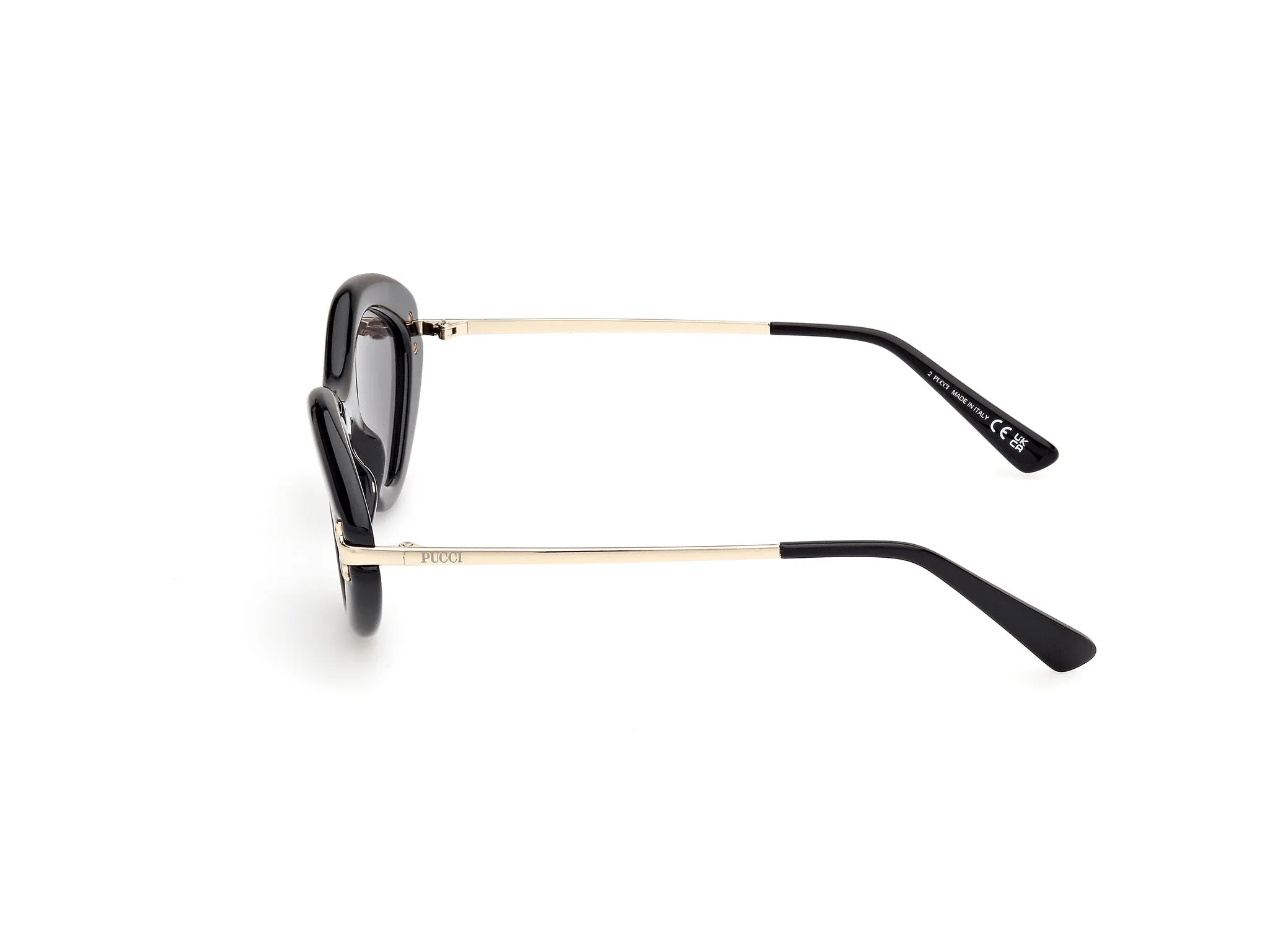 Emilio Pucci EP0223 01A Occhiali da sole Acetato Nero Grigio Geometrica Normale - immagine 3