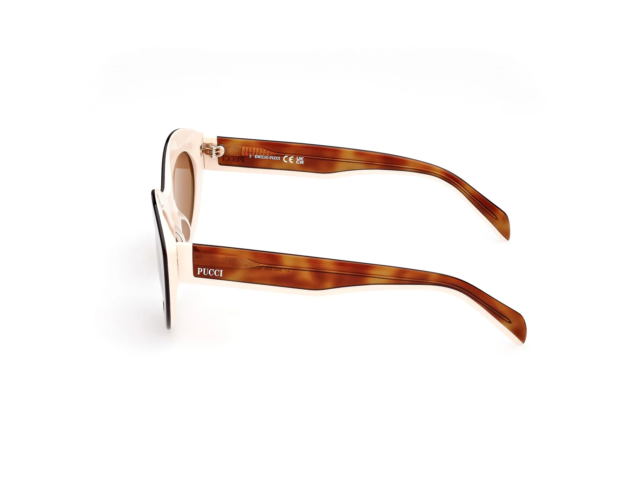 Emilio Pucci EP0203 53E Occhiali da sole Acetato Havana Marrone Cat Eye Normale - immagine 2