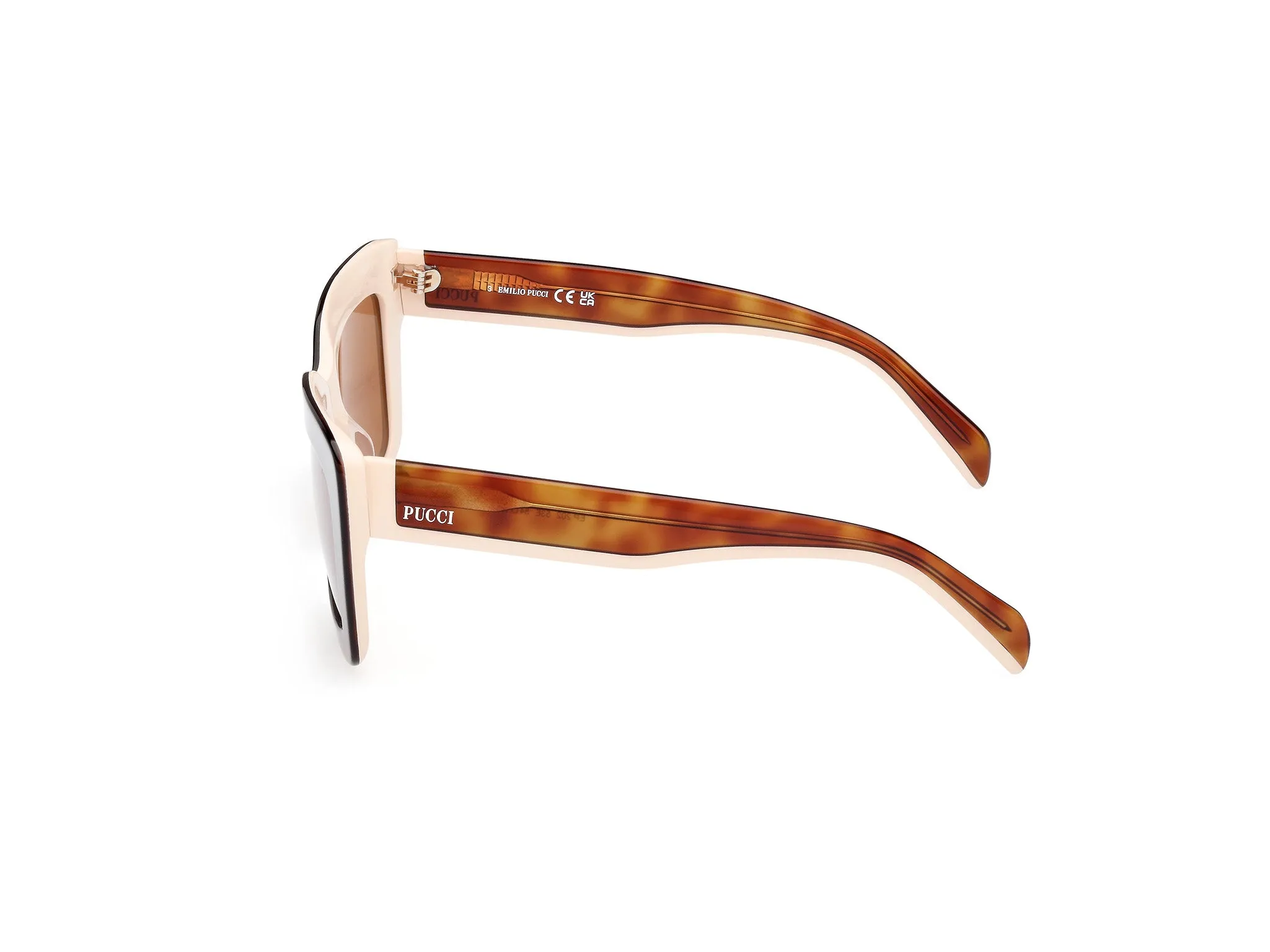 Emilio Pucci EP0202 53E Occhiali da sole Acetato Havana Marrone Squadrata Normale - immagine 2