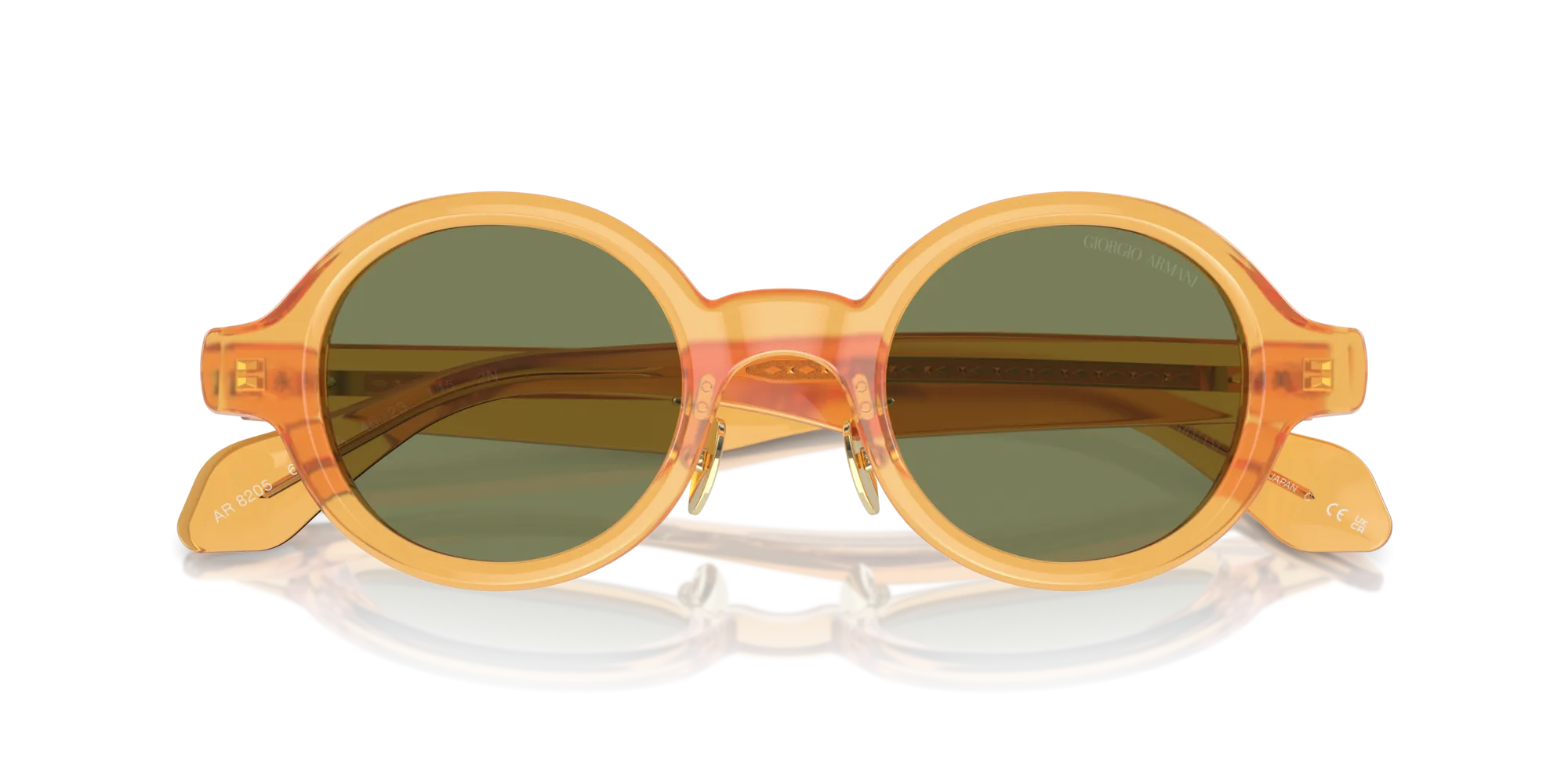 Giorgio Armani AR8205 60632A Occhiali da sole Acetato Giallo Verde Rotonda Normale - immagine 2