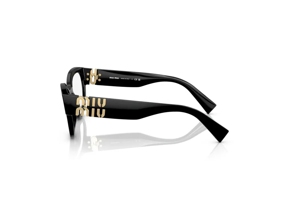 Miu Miu MU 01VV 1AB1O1 Montature da vista Acetato Nero Trasparente Pantos Normale - immagine 3