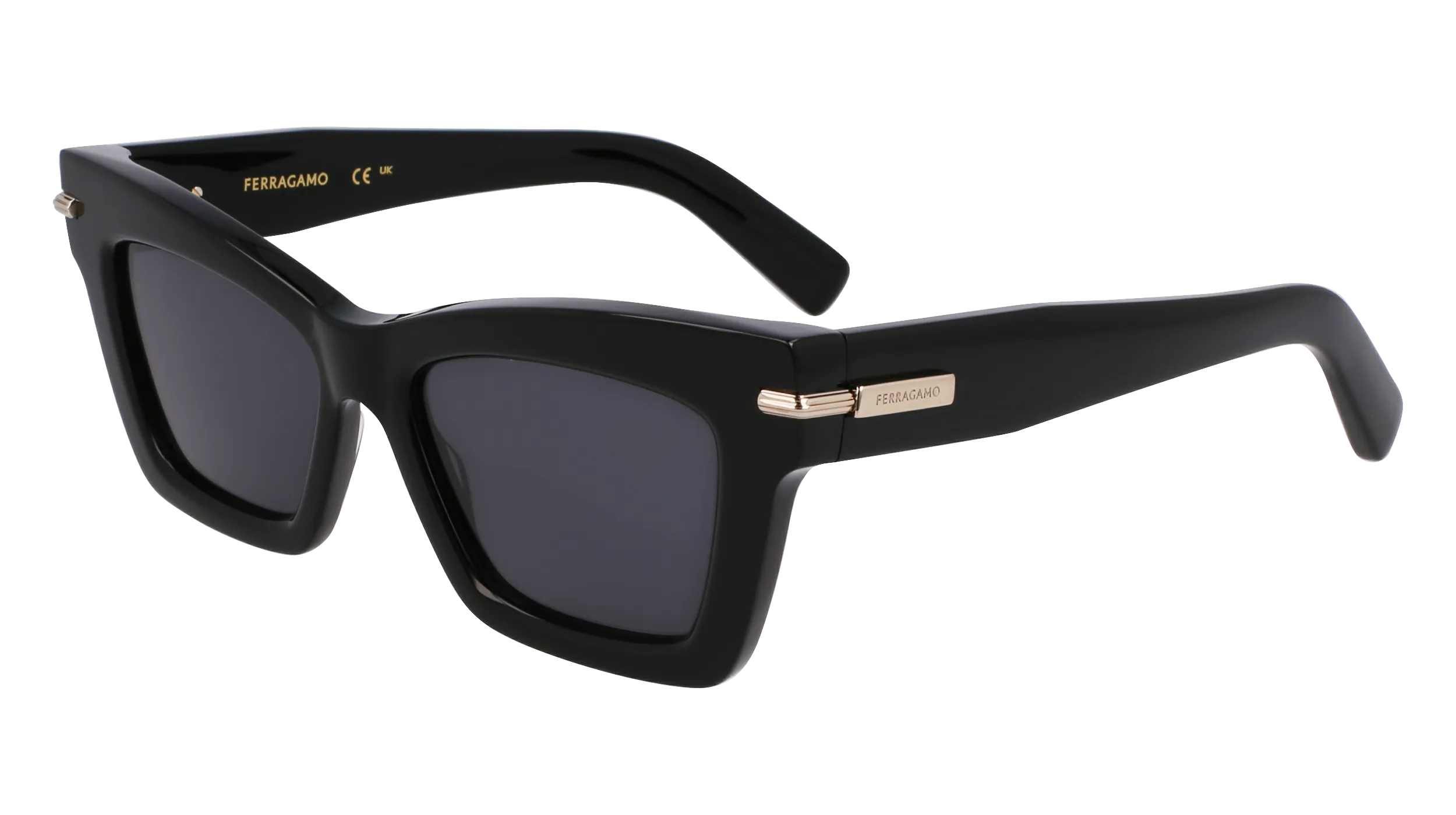 Ferragamo SF2031S 001 Occhiali da sole Acetato Nero Squadrata Normale - immagine 1