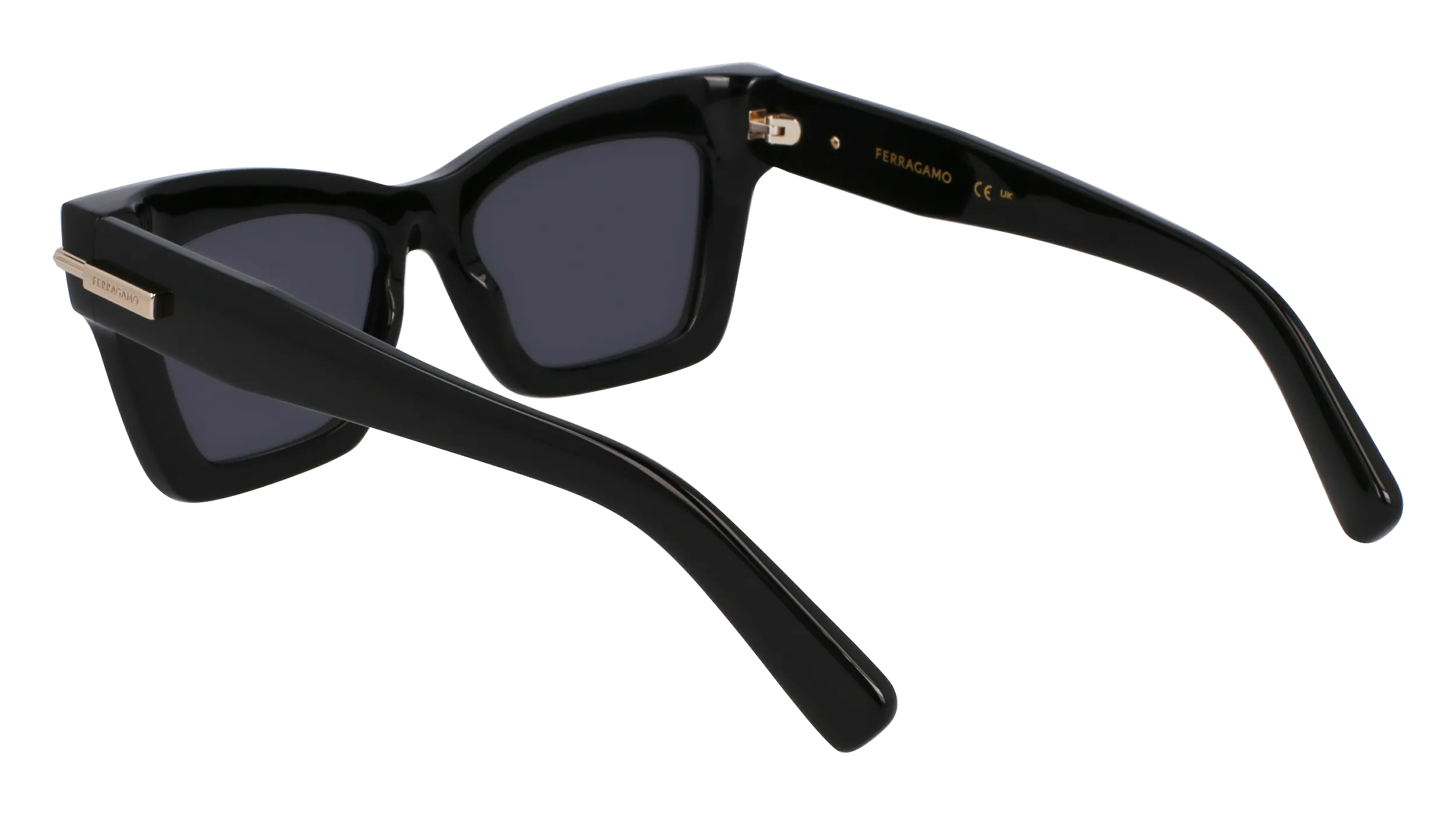 Ferragamo SF2031S 001 Occhiali da sole Acetato Nero Squadrata Normale - immagine 3