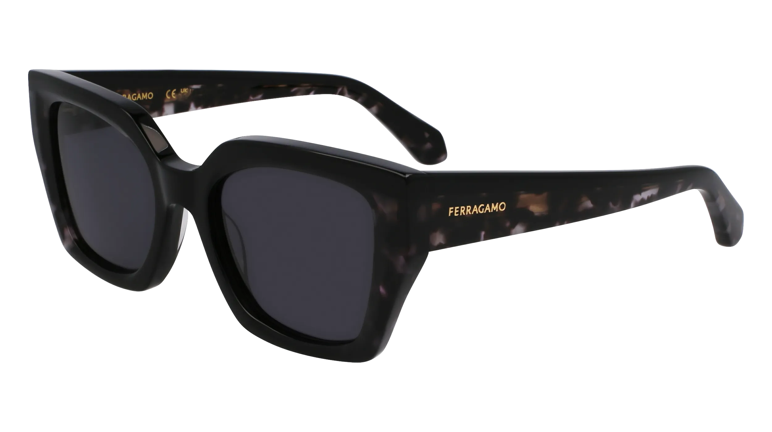Ferragamo SF2035S 004 Occhiali da sole Acetato Nero Farfalla Normale - immagine 1