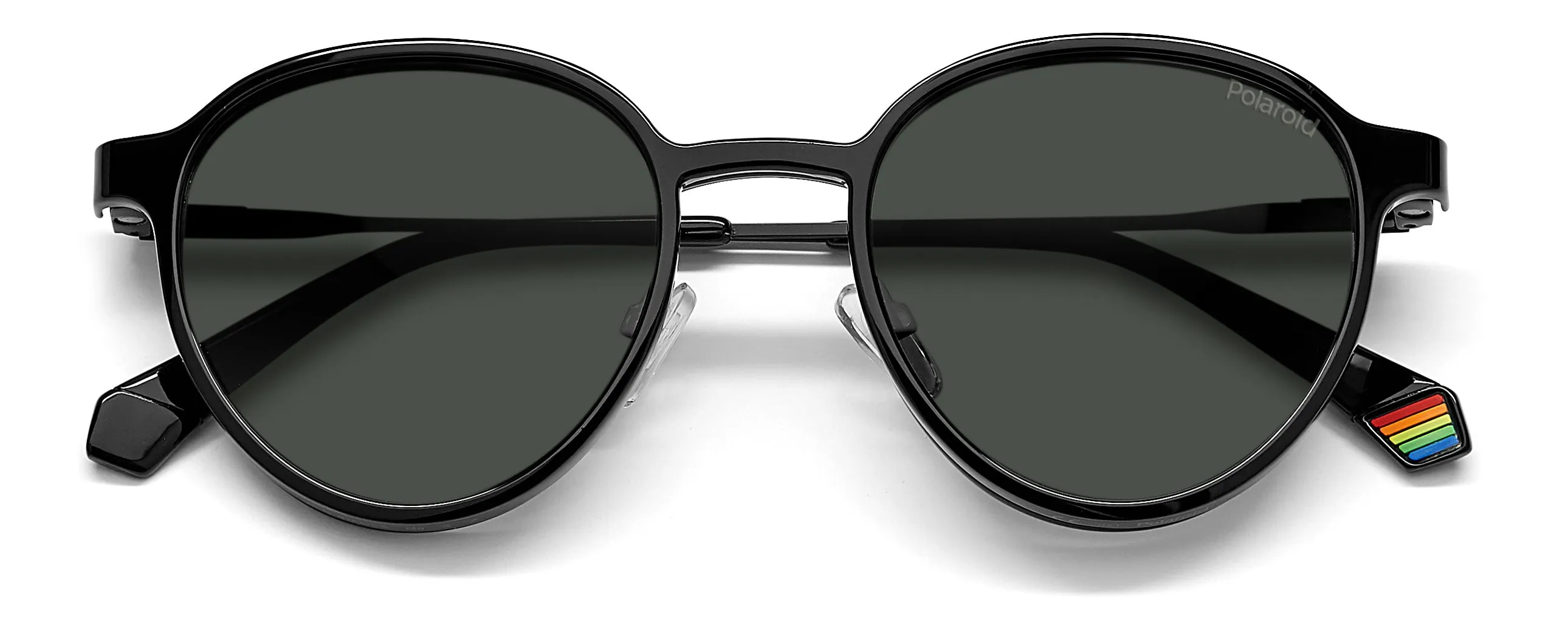 Polaroid PLD 6158/CS 807/M9 Occhiali da sole Acciaio Nero Grigio Rotonda Clip-on - immagine 3
