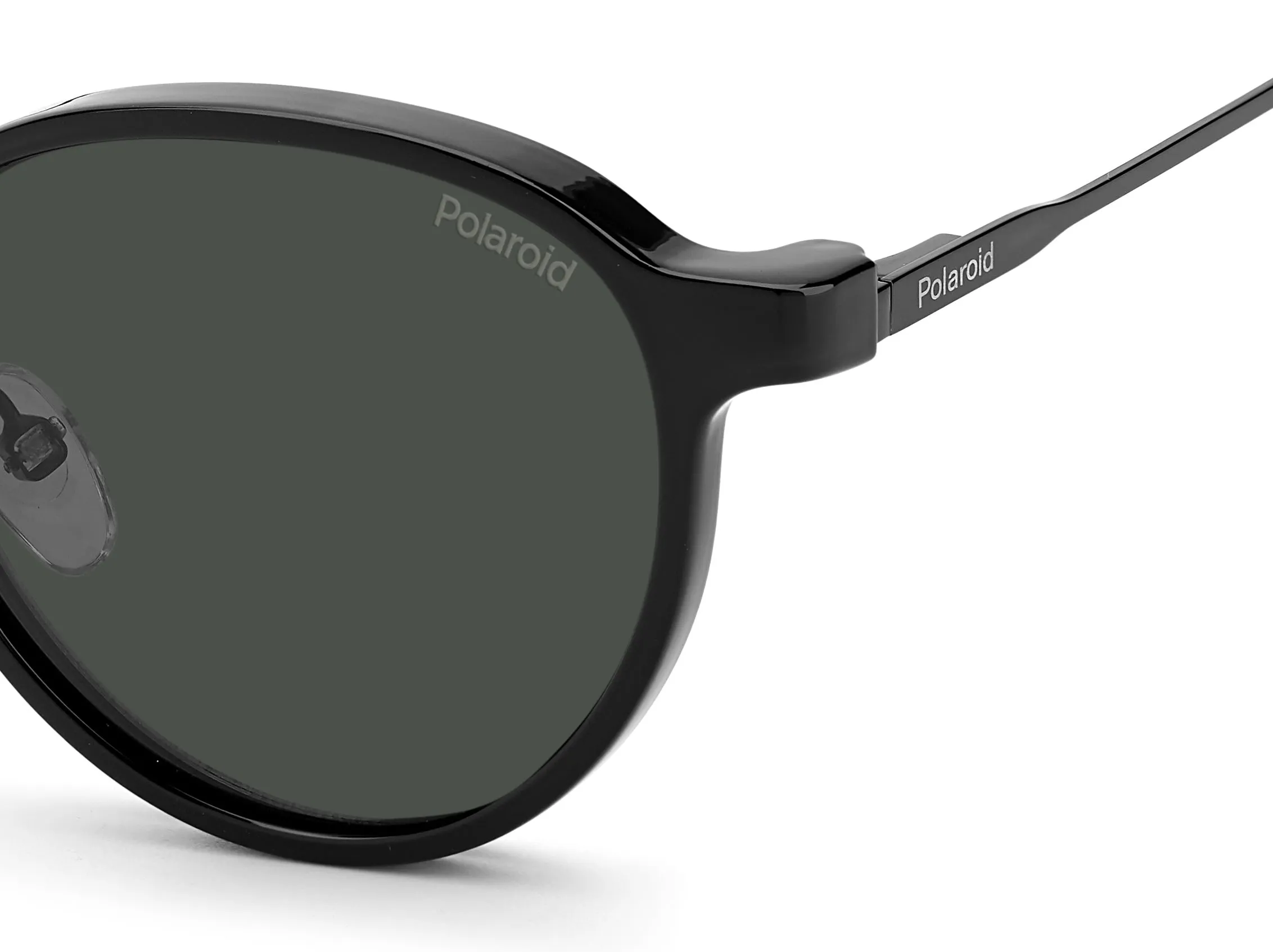 Polaroid PLD 6158/CS 807/M9 Occhiali da sole Acciaio Nero Grigio Rotonda Clip-on - immagine 4