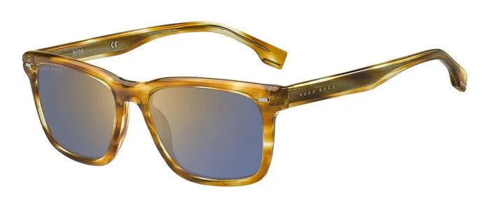 Hugo Boss BOSS 1318/S 6KM/K1 Occhiali da sole Acetato Marrone Blu Squadrata Specchiate - immagine 1