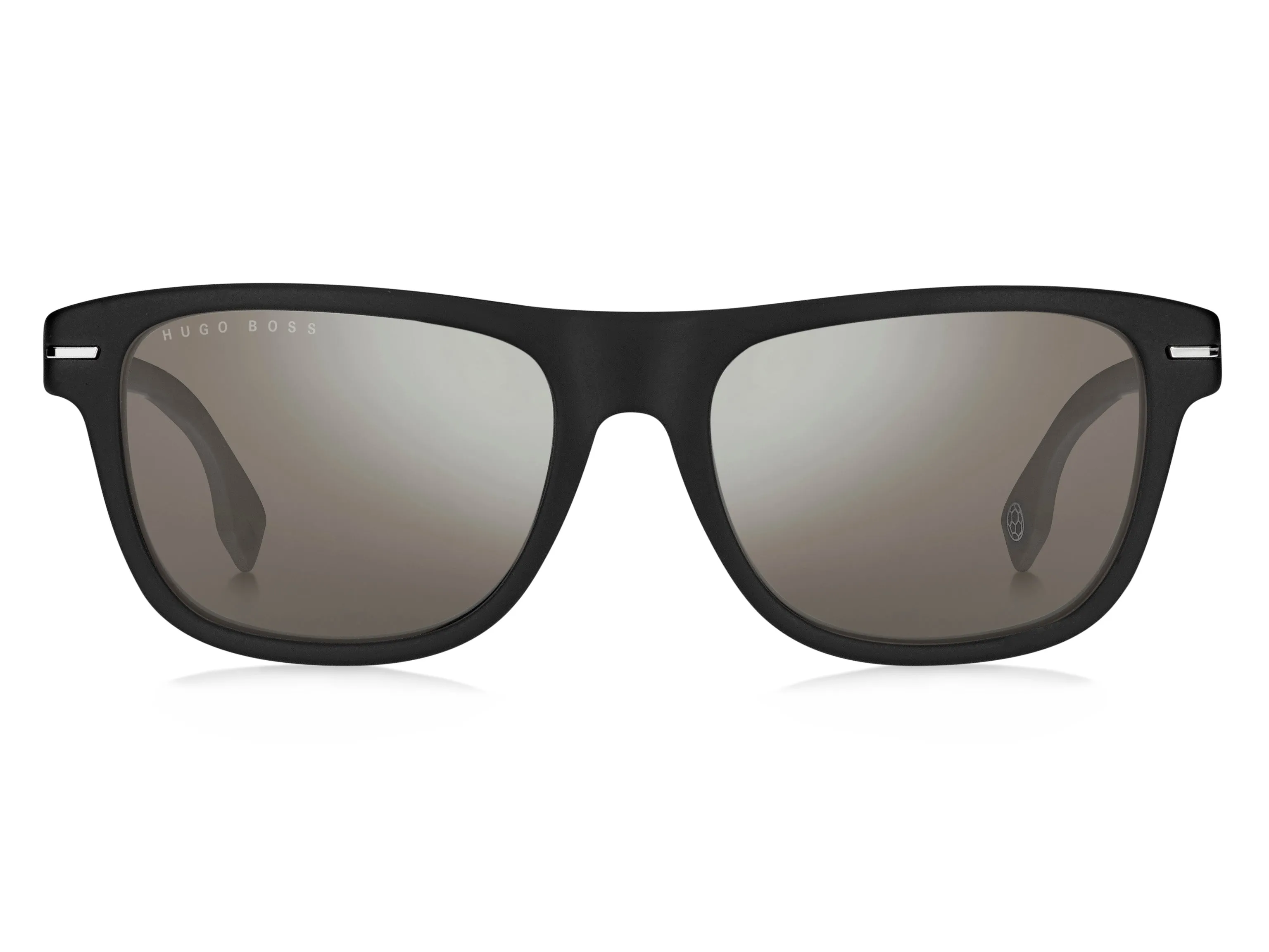 Hugo Boss BOSS 1322/S 124/T4 Occhiali da sole Acetato Nero-opaco Argento Squadrata Normale Specchiato - immagine 2