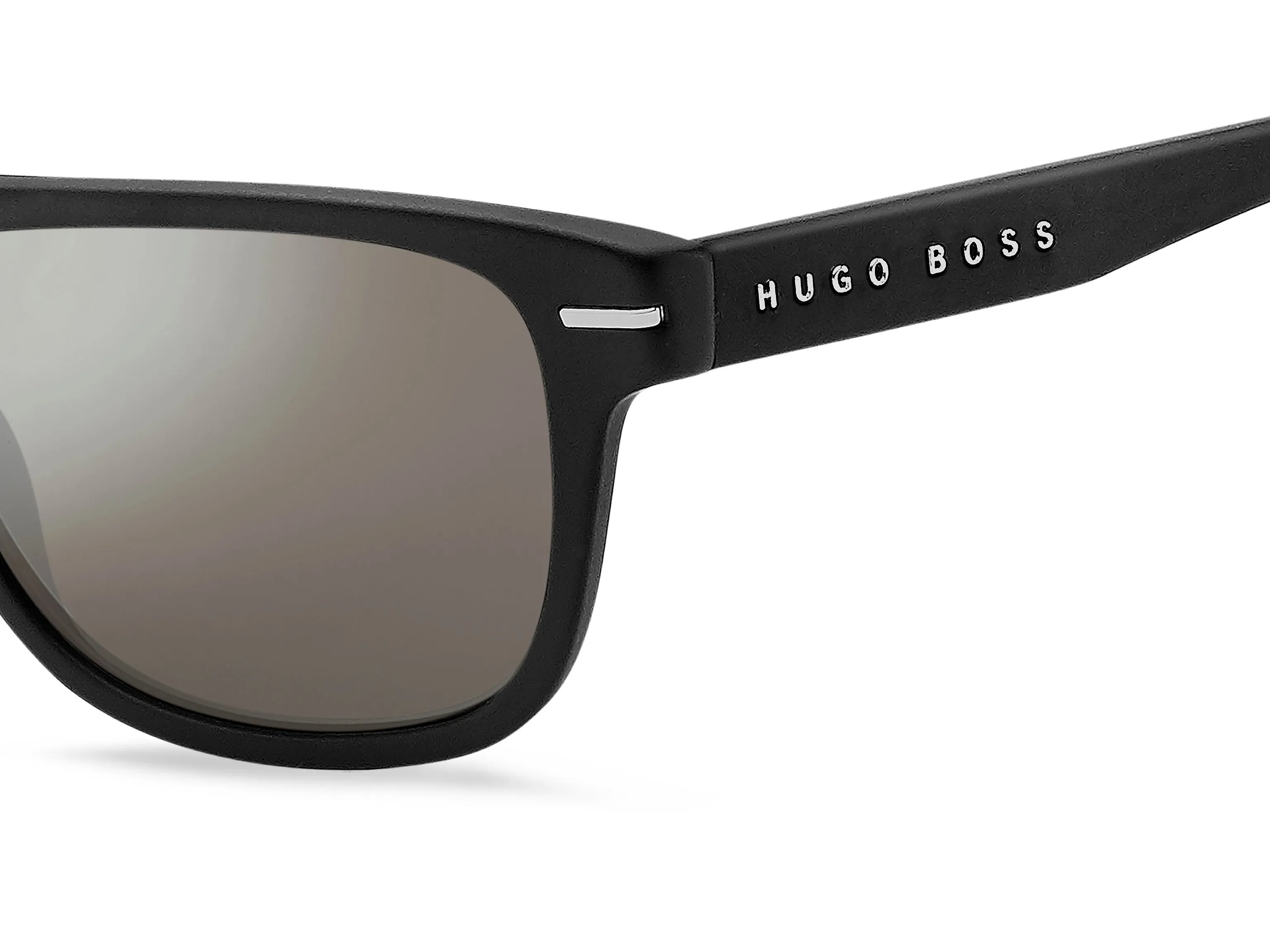 Hugo Boss BOSS 1322/S 124/T4 Occhiali da sole Acetato Nero-opaco Argento Squadrata Normale Specchiato - immagine 3