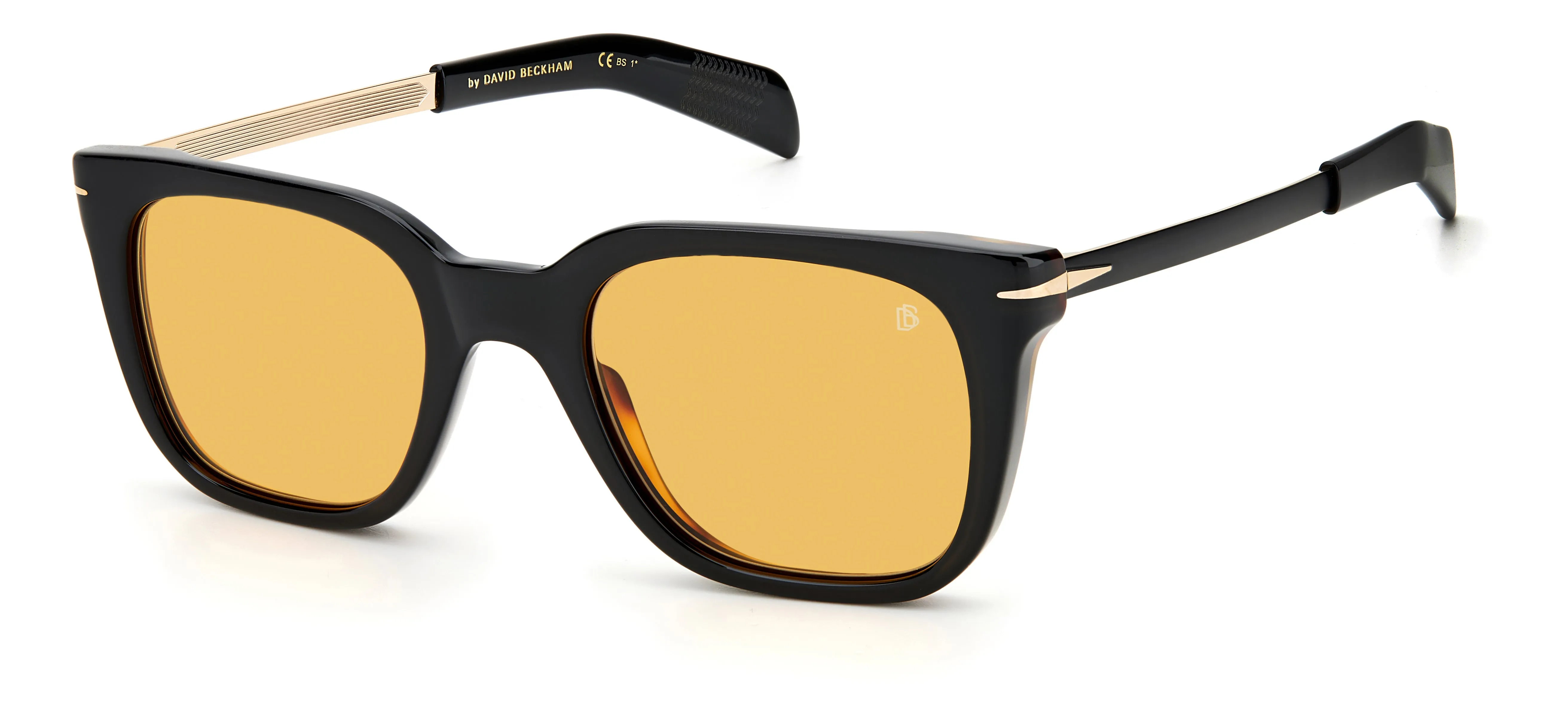 DAVID BECKHAM DB 7047/S WR7/W7 Occhiali da sole Acetato Havana Giallo Squadrata - immagine 1