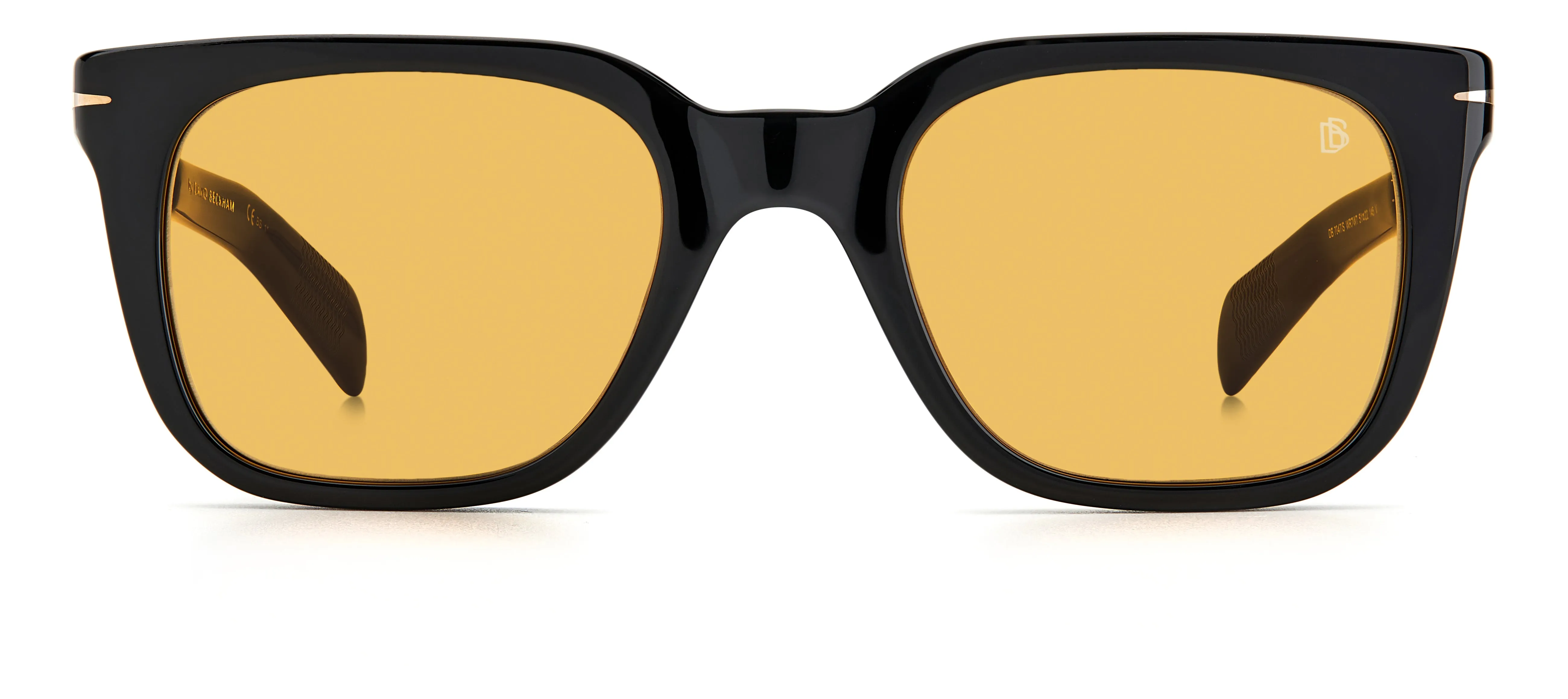 DAVID BECKHAM DB 7047/S WR7/W7 Occhiali da sole Acetato Havana Giallo Squadrata - immagine 2