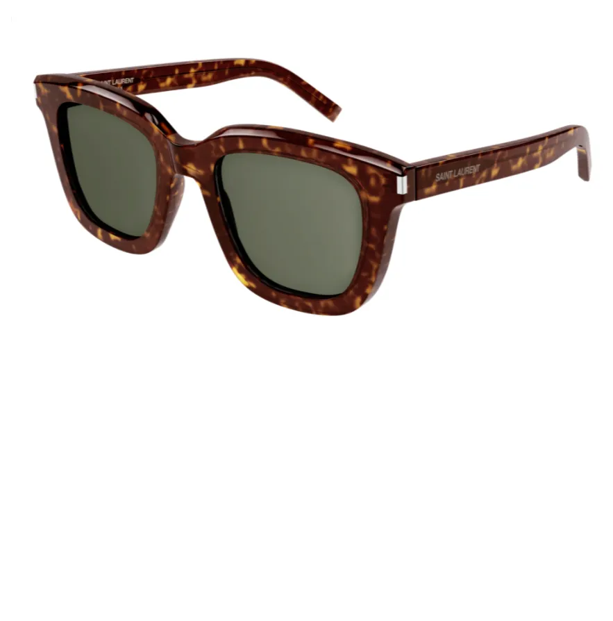 SAINT LAURENT Donna SL 465 002 Occhiali da sole Acetato Havana Verde Oversize - immagine 1