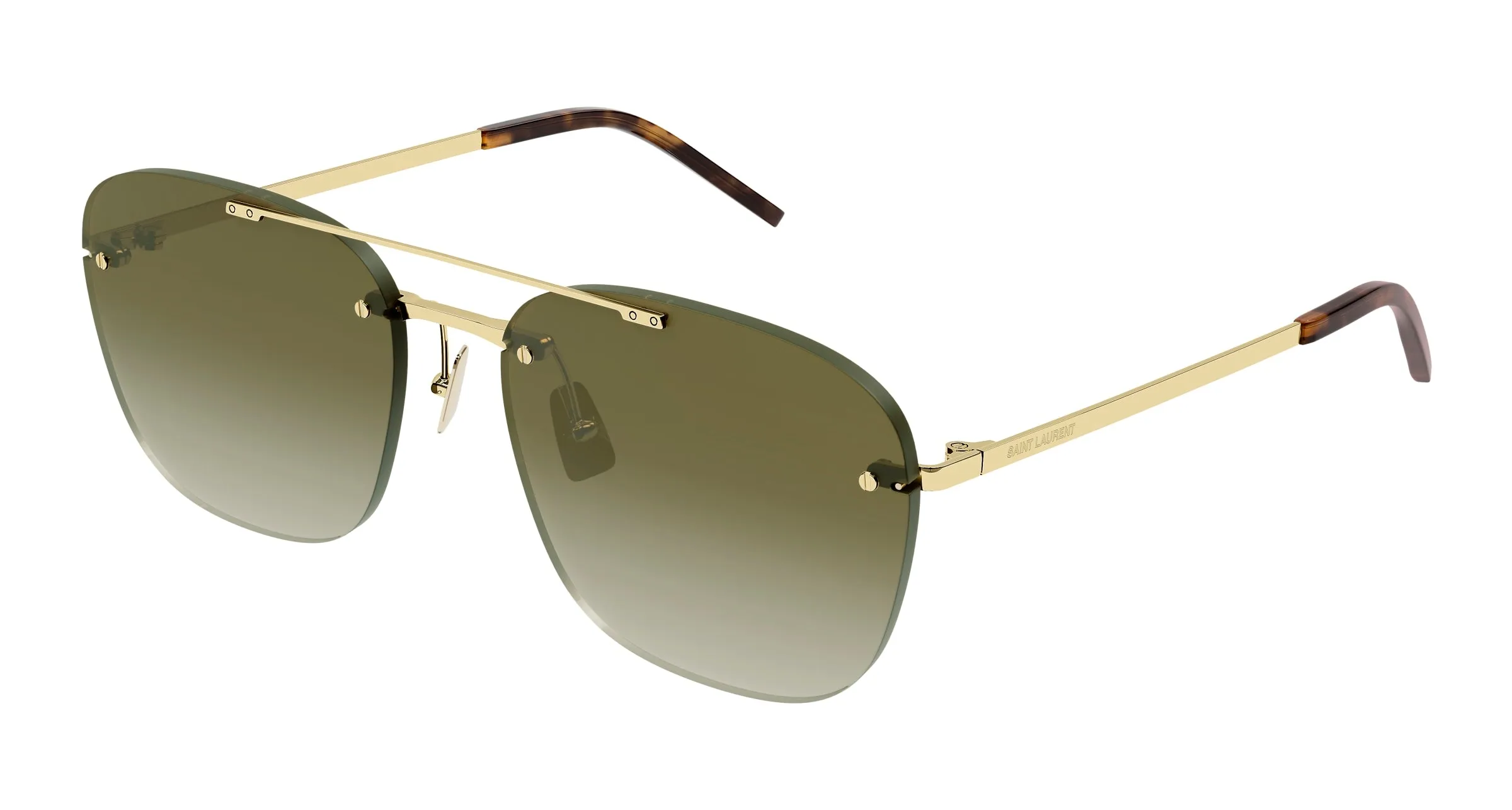 SAINT LAURENT SL 309 RIMLESS 003 Occhiali da sole Metallo Oro Marrone Pilot Normale Sfumato - immagine 1