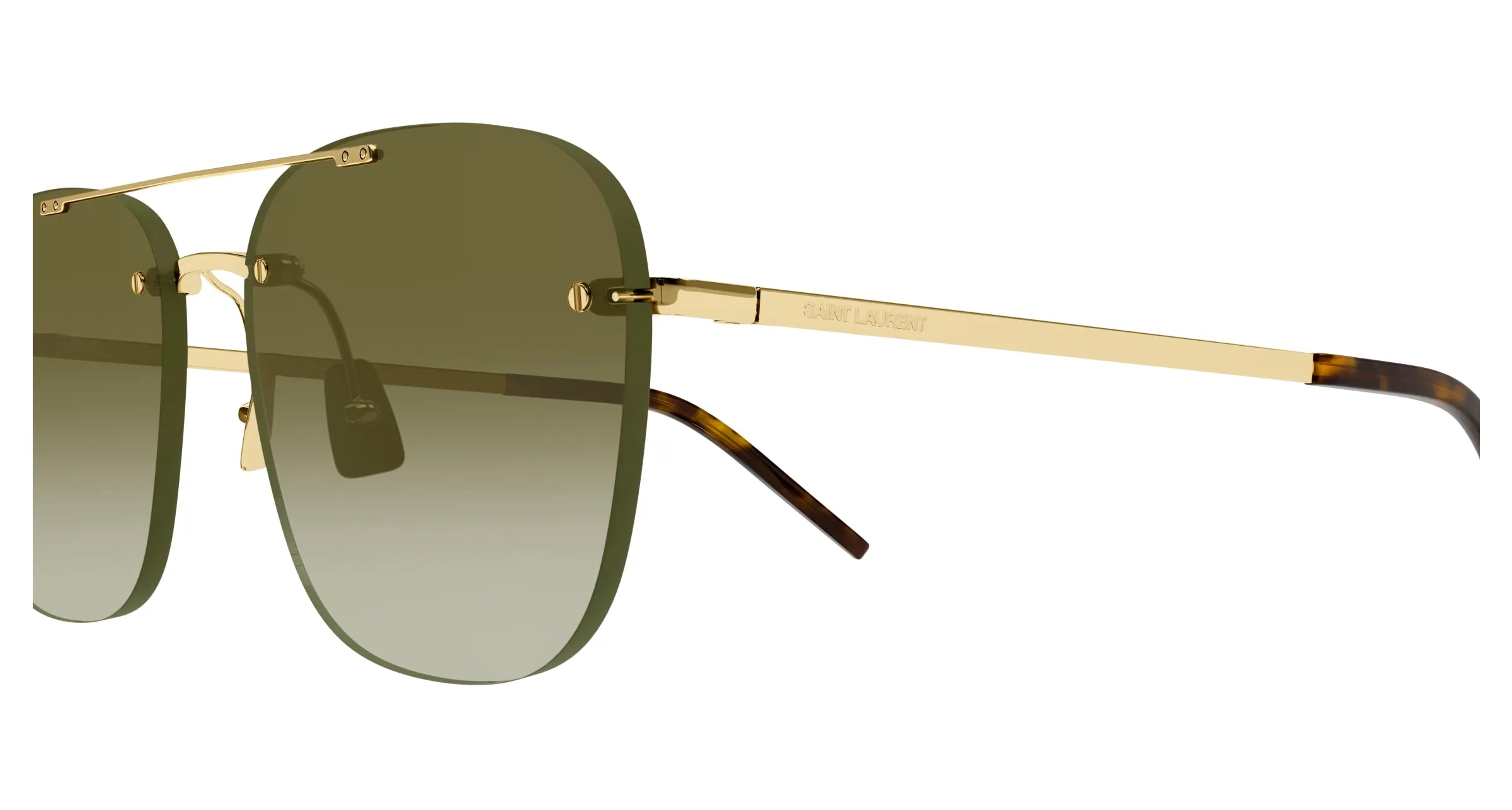 SAINT LAURENT SL 309 RIMLESS 003 Occhiali da sole Metallo Oro Marrone Pilot Normale Sfumato - immagine 3