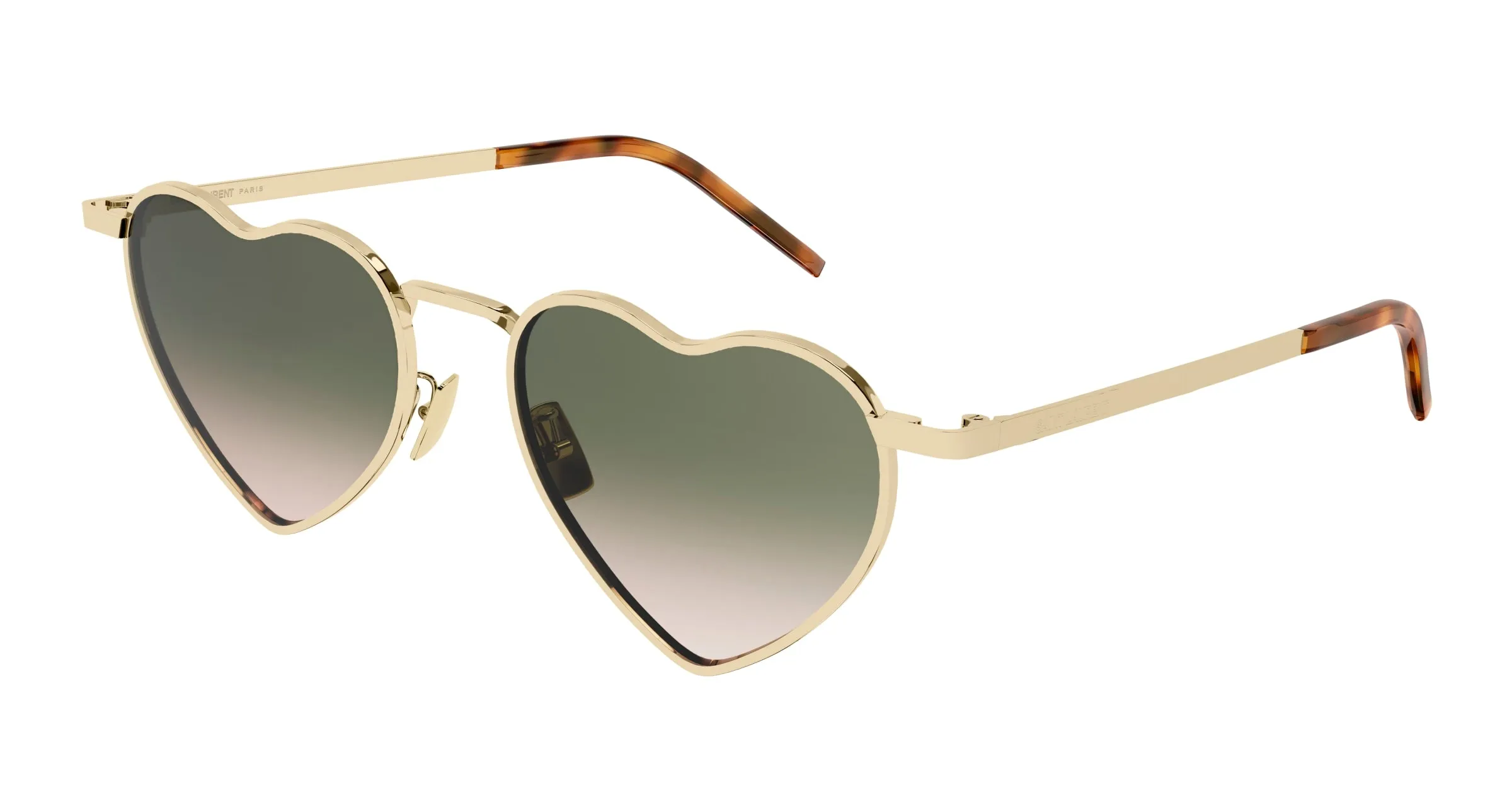 SAINT LAURENT SL 301 LOULOU 011 Occhiali da sole Metallo Oro Verde Geometrica Sfumato - immagine 1