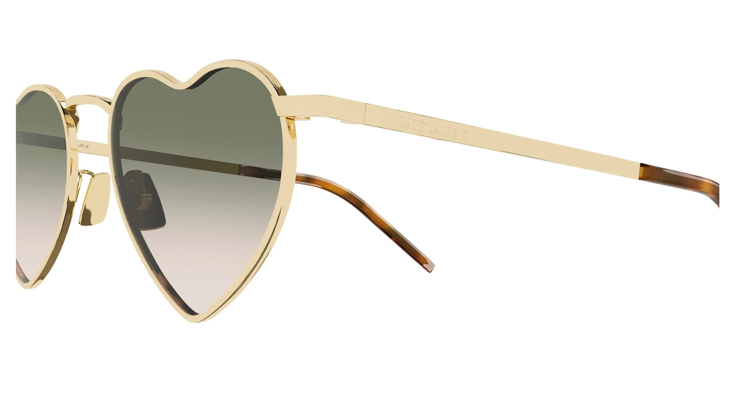 SAINT LAURENT SL 301 LOULOU 011 Occhiali da sole Metallo Oro Verde Geometrica Sfumato - immagine 3