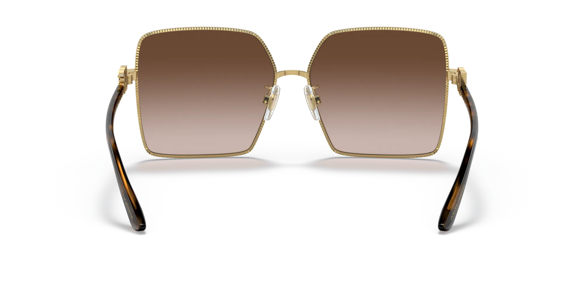 Dolce & Gabbana DG2279 02/13 Occhiali da sole Metallo Oro Marrone Squadrata Normale Sfumato - immagine 4