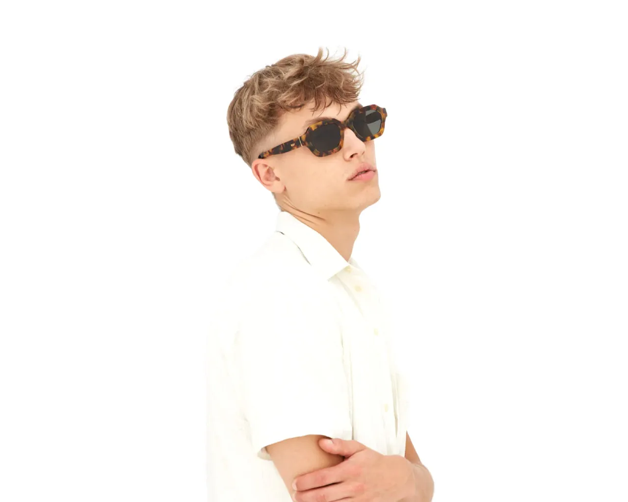 Retrosuperfuture J9Q POOCH SPOTTED HAVANA Occhiali da sole Acetato Havana Grigio Geometrica - immagine 4