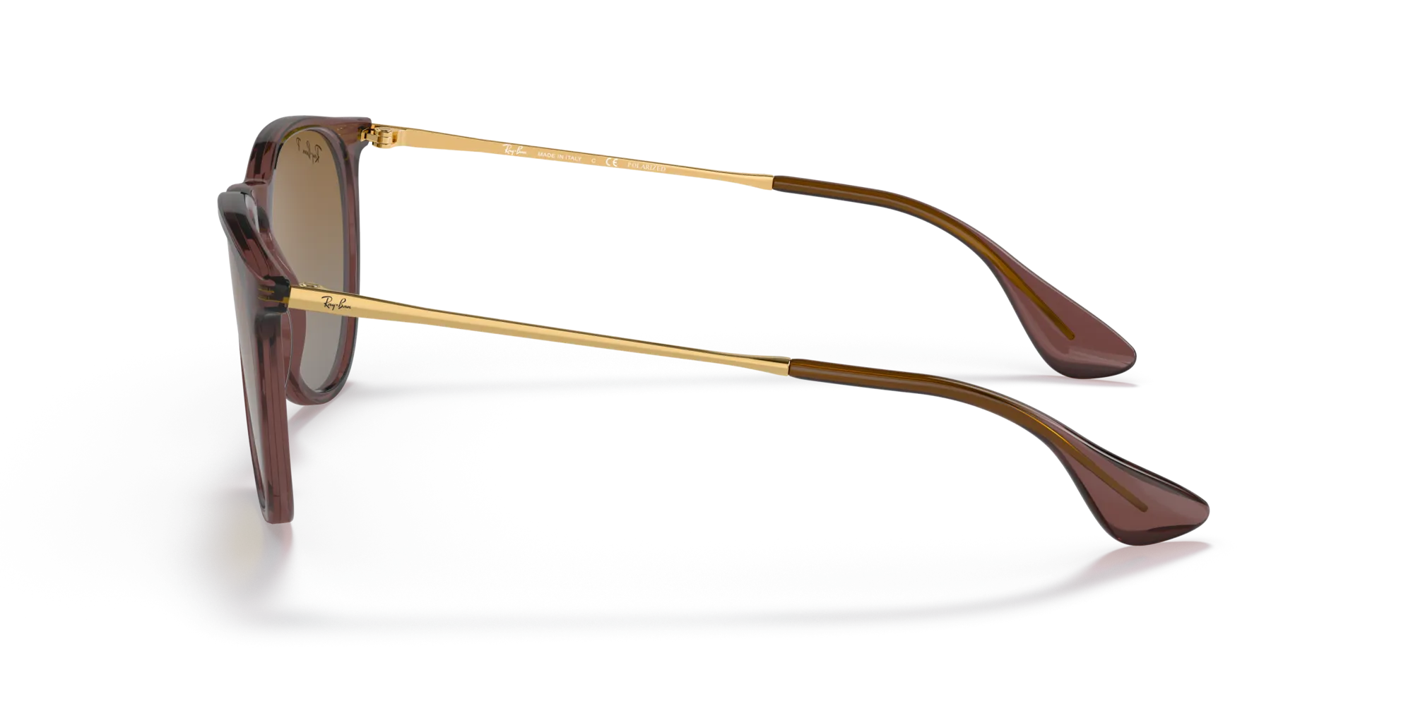 Ray - Ban RB4171 ERIKA 6593T5 Occhiali da sole Nylon Marrone Marrone Pantos Polarizzata Sfumato - immagine 4