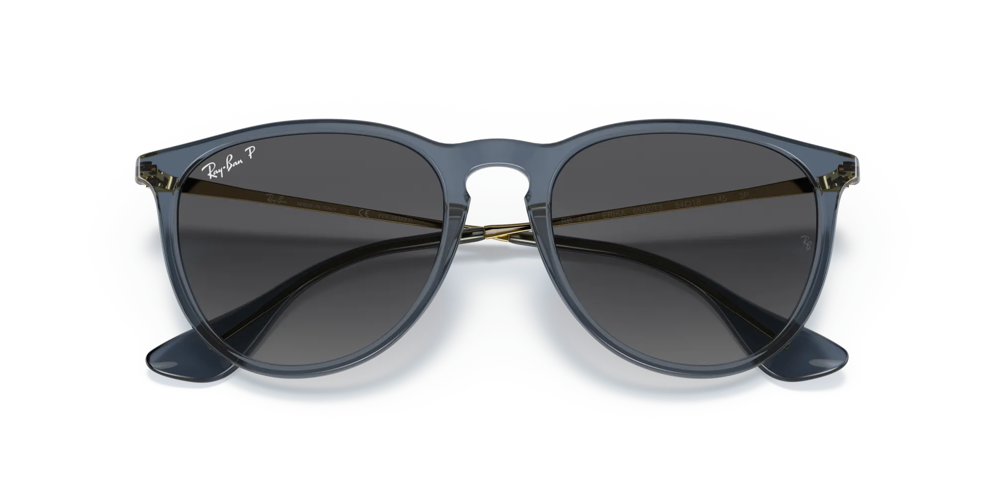 Ray - Ban RB4171 ERIKA 6592T3 Occhiali da sole Nylon Blu Grigio Pantos Polarizzata Sfumato - immagine 2