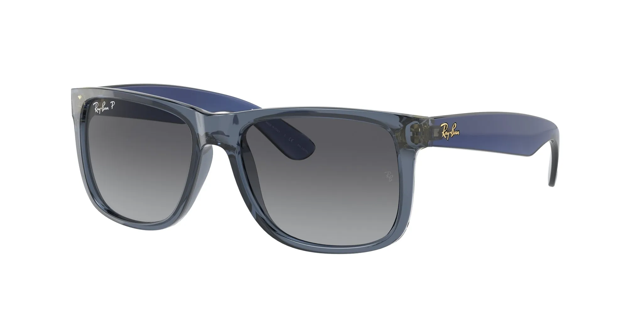 Ray - Ban RB4165 JUSTIN 6596T3 Occhiali da sole Nylon Blu Grigio Squadrata Polarizzata Sfumato - immagine 1