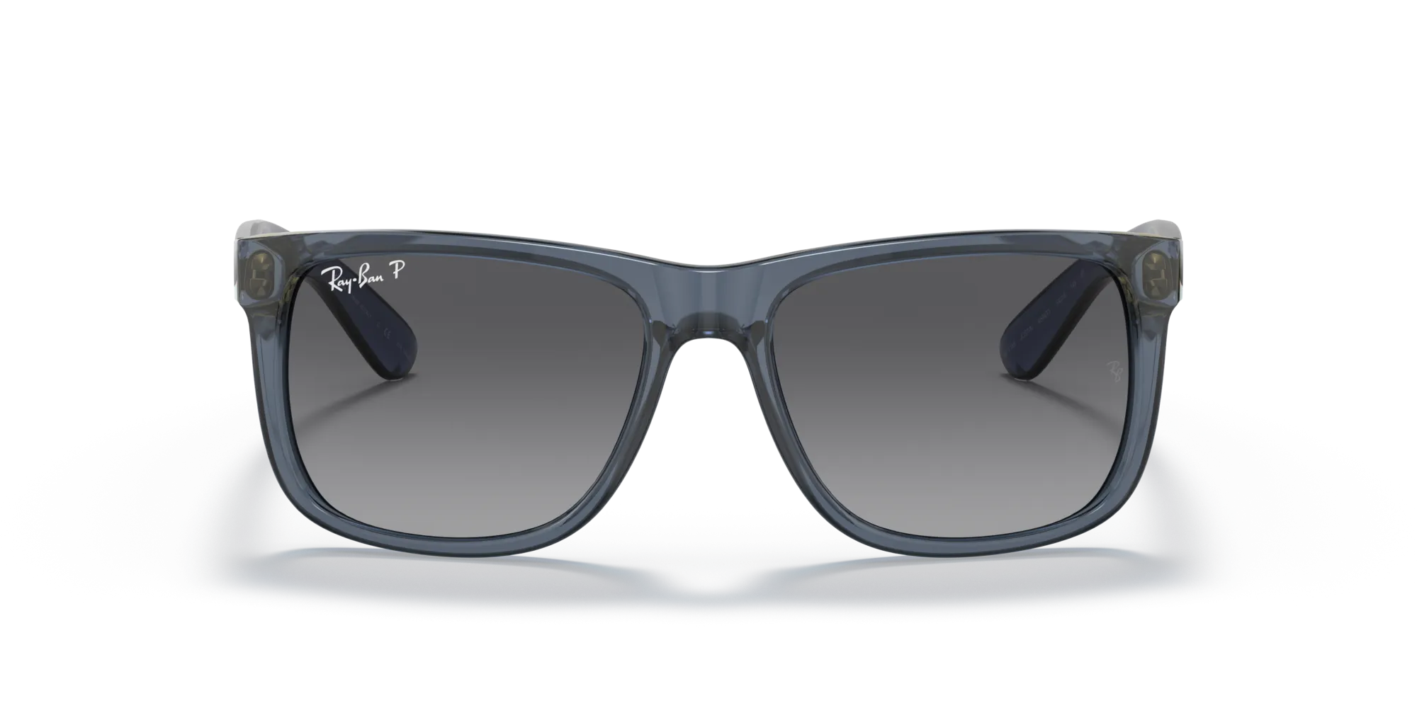 Ray - Ban RB4165 JUSTIN 6596T3 Occhiali da sole Nylon Blu Grigio Squadrata Polarizzata Sfumato - immagine 3