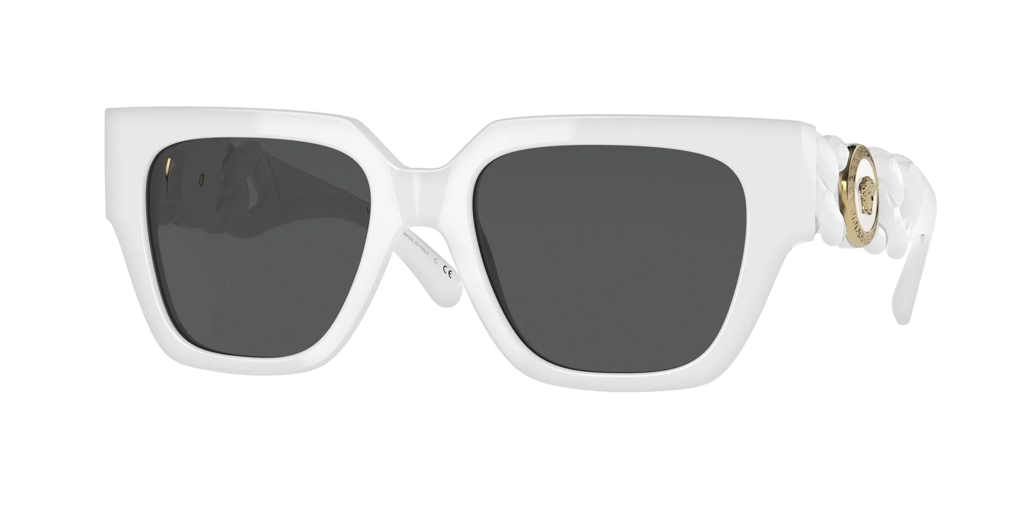 Versace VE4409 314/87 Occhiali da sole Acetato Bianco Grigio Squadrata Normale - immagine 1