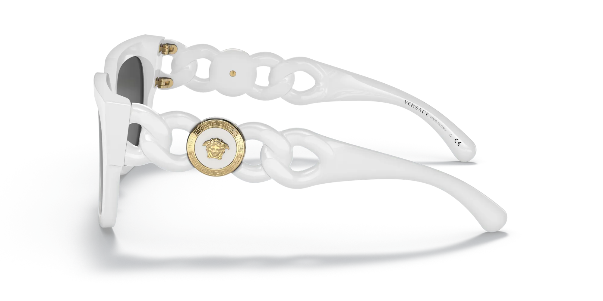 Versace VE4409 314/87 Occhiali da sole Acetato Bianco Grigio Squadrata Normale - immagine 4