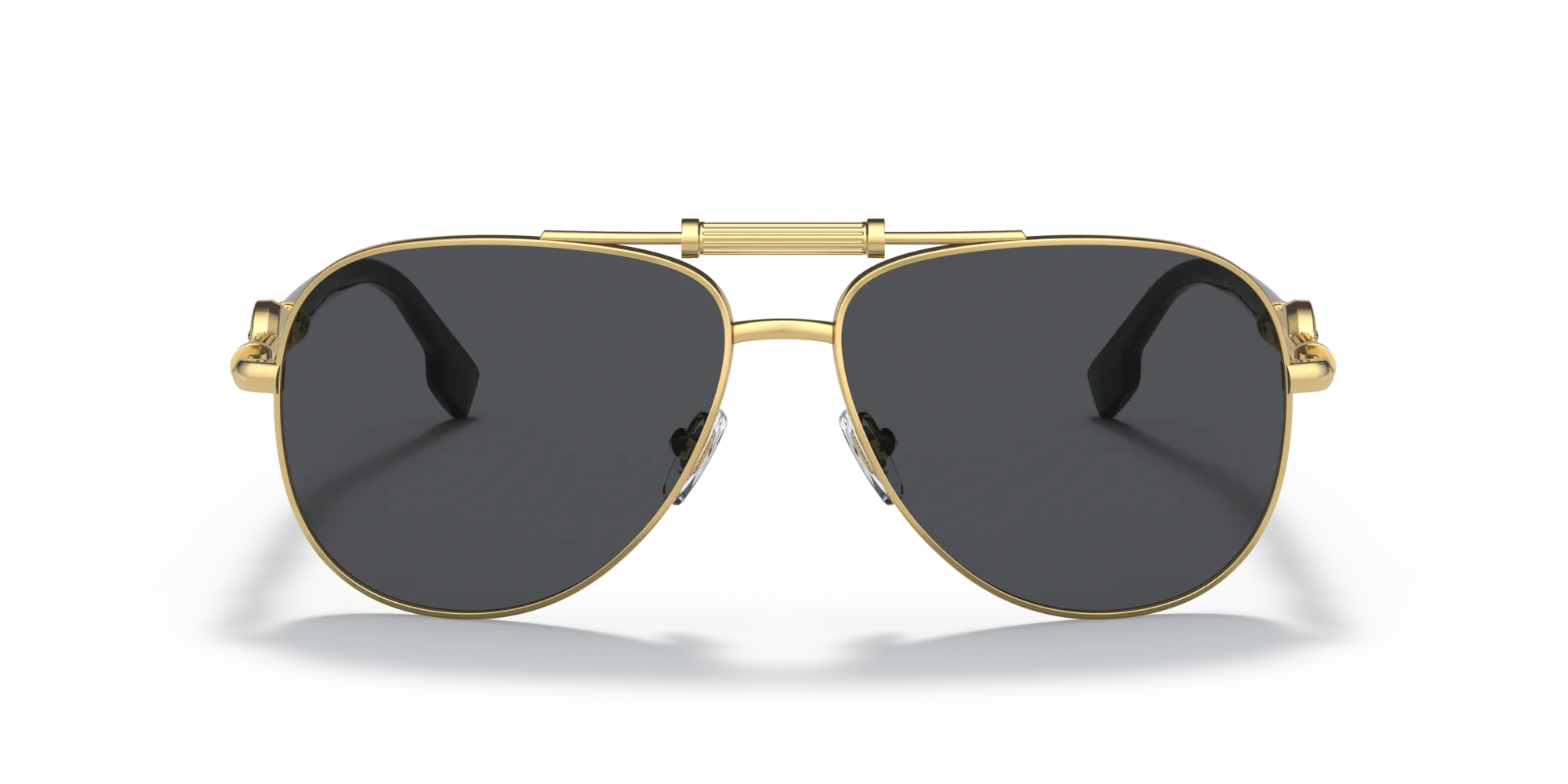 Versace VE2236 100287 Occhiali da sole Metallo Oro Grigio Pilot Normale - immagine 3
