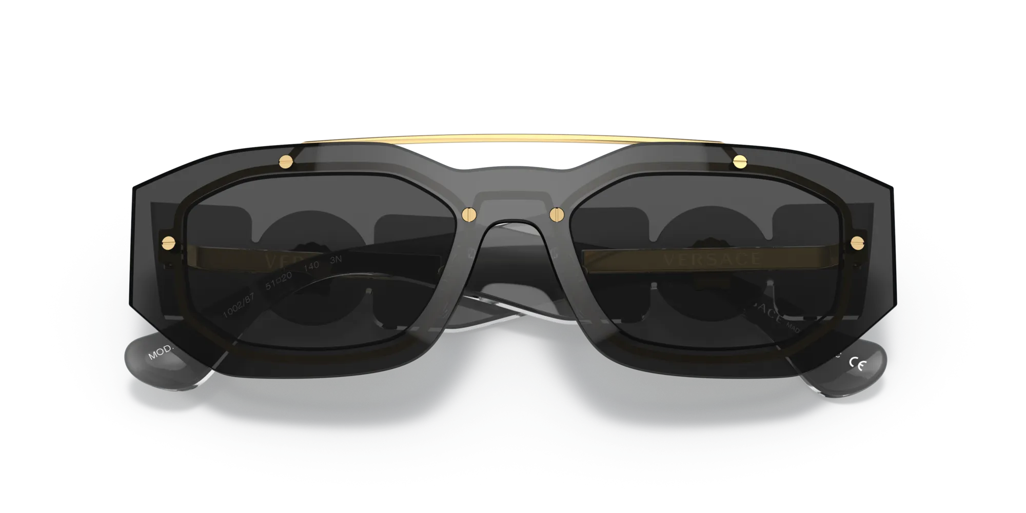 Versace VE2235 100287 Occhiali da sole Metallo Grigio Grigio Geometrica Normale - immagine 2
