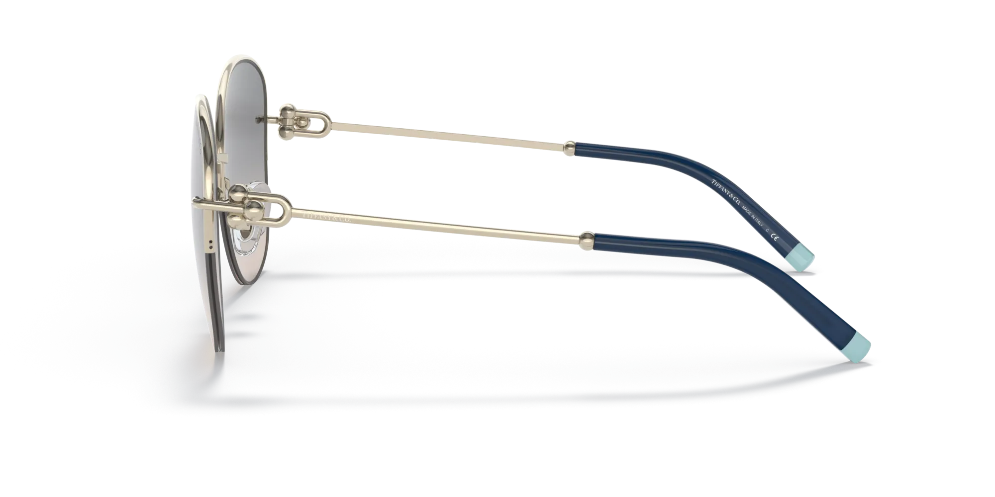 Tiffany TF3082 61691U Occhiali da sole Metallo Oro Blu Squadrata Normale Sfumato - immagine 4