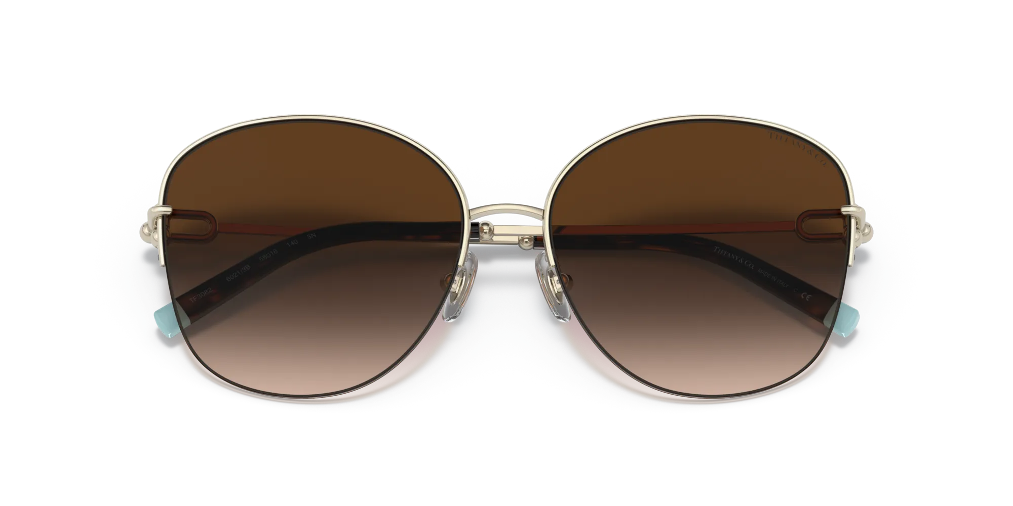 Tiffany TF3082 60213B Occhiali da sole Metallo Oro Marrone Squadrata Normale Sfumato - immagine 2