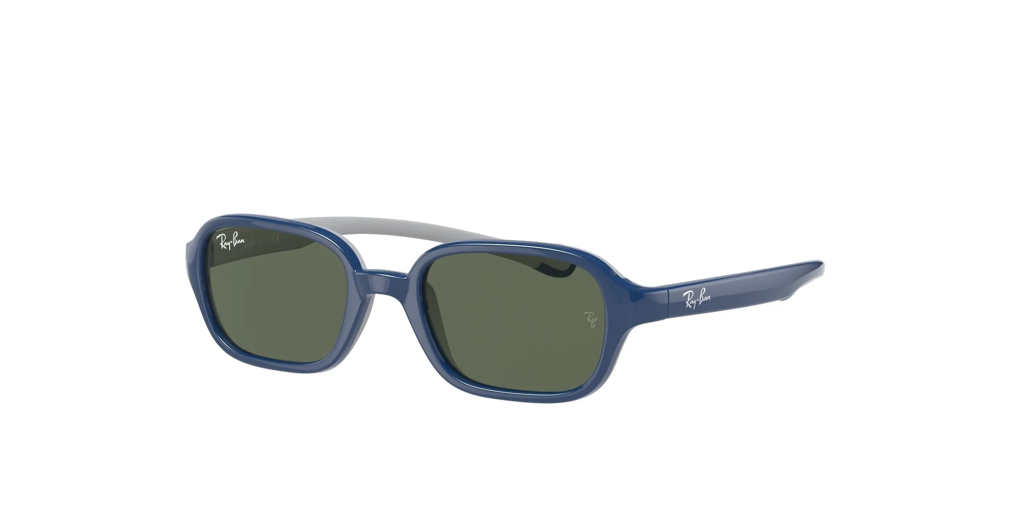 Ray - Ban RJ9074S 709671 Occhiali da sole bambino Iniettato Blu Verde Squadrata Normale - immagine 1