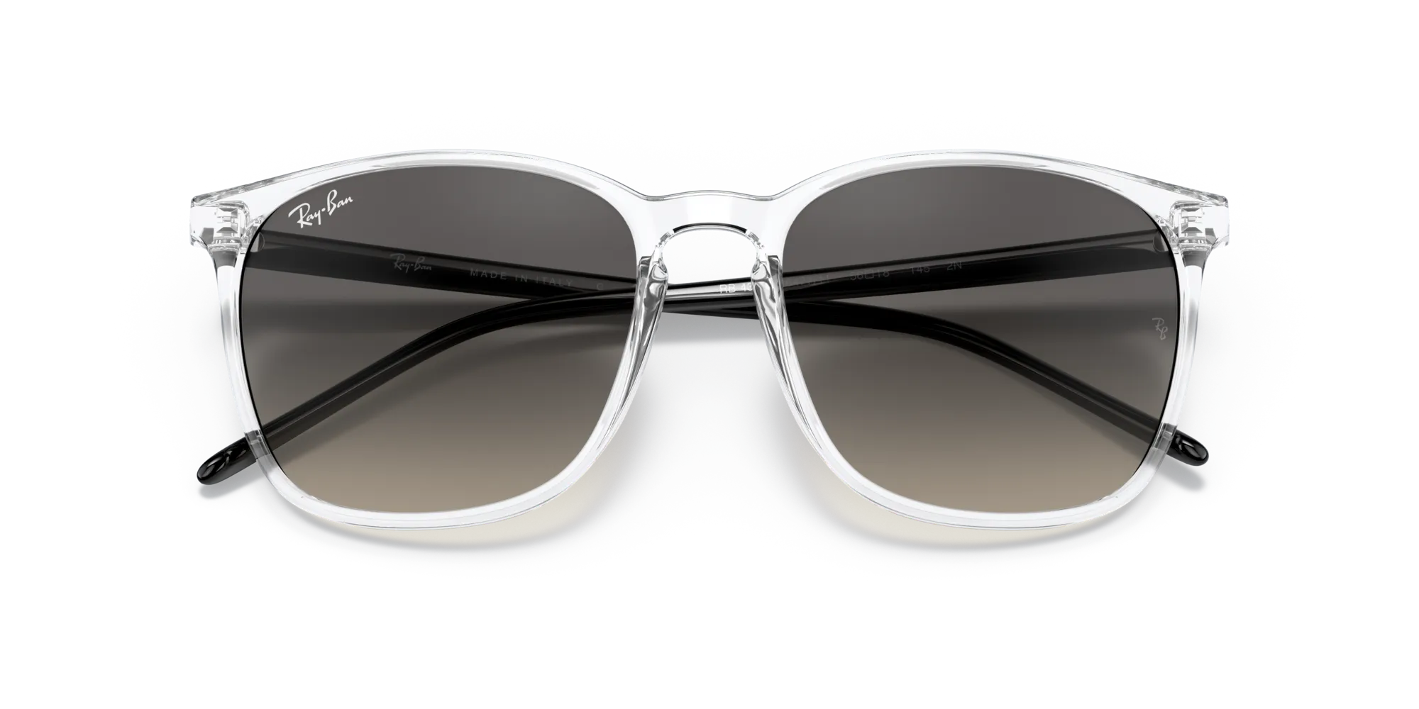 Ray - Ban RB4387 647711 Occhiali da sole Nylon Trasparente Grigio Squadrata Normale Sfumato - immagine 2