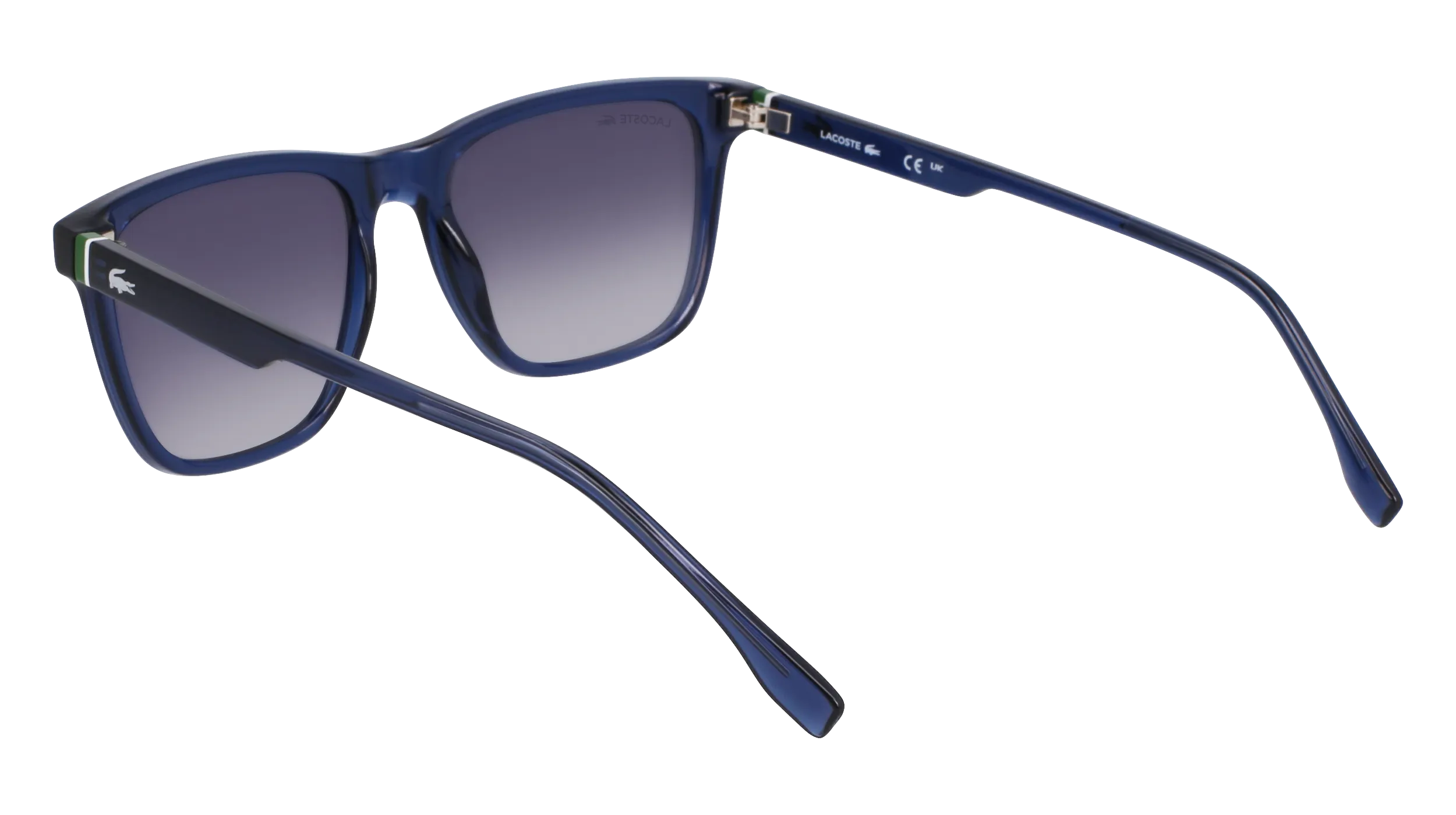 Lacoste L6041S 410 Occhiali da sole Bio-iniettato Blu Squadrata Normale Sfumato - immagine 3