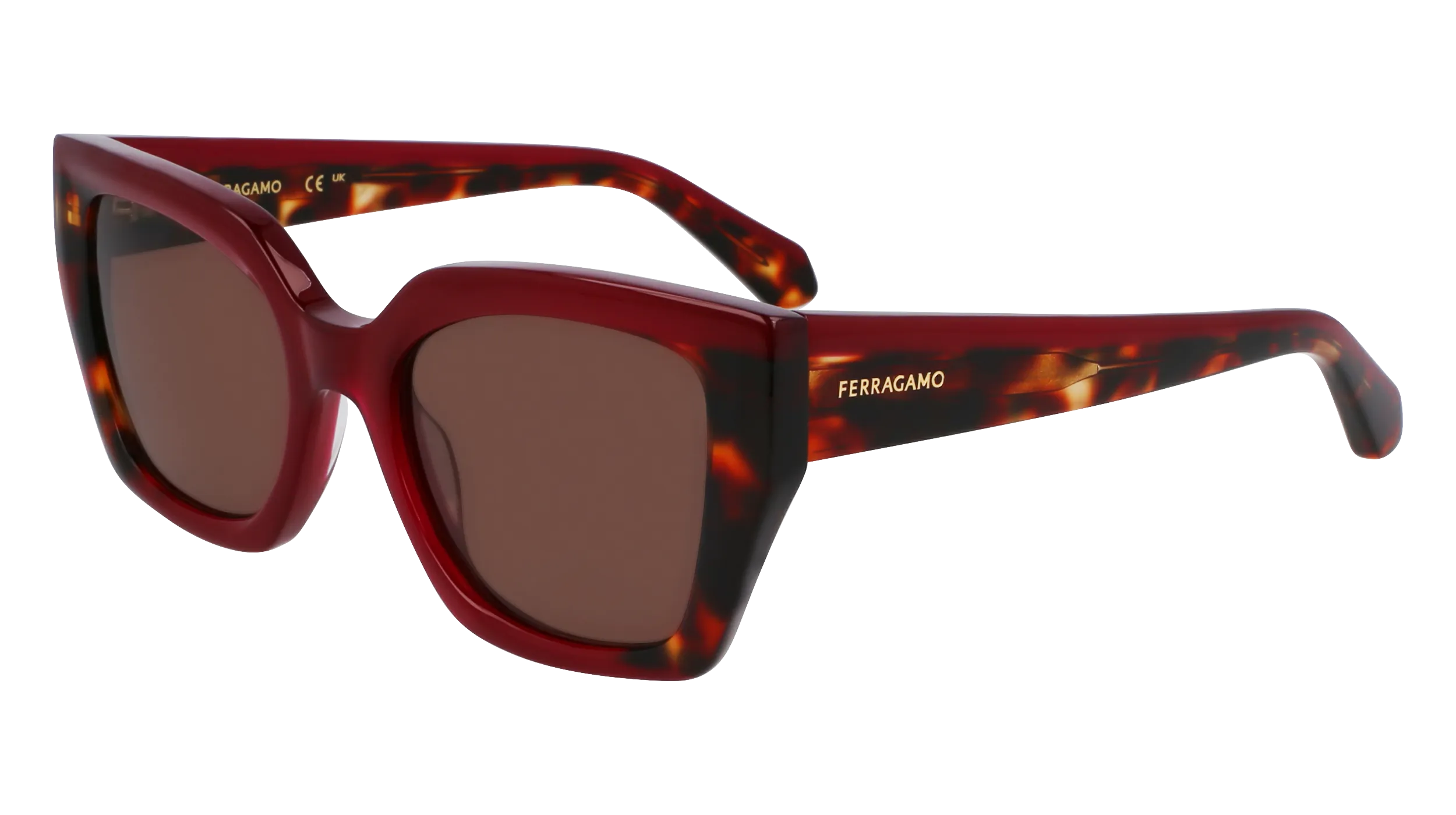 Ferragamo SF2035S 654 Occhiali da sole Acetato Bordeaux Farfalla Normale - immagine 1