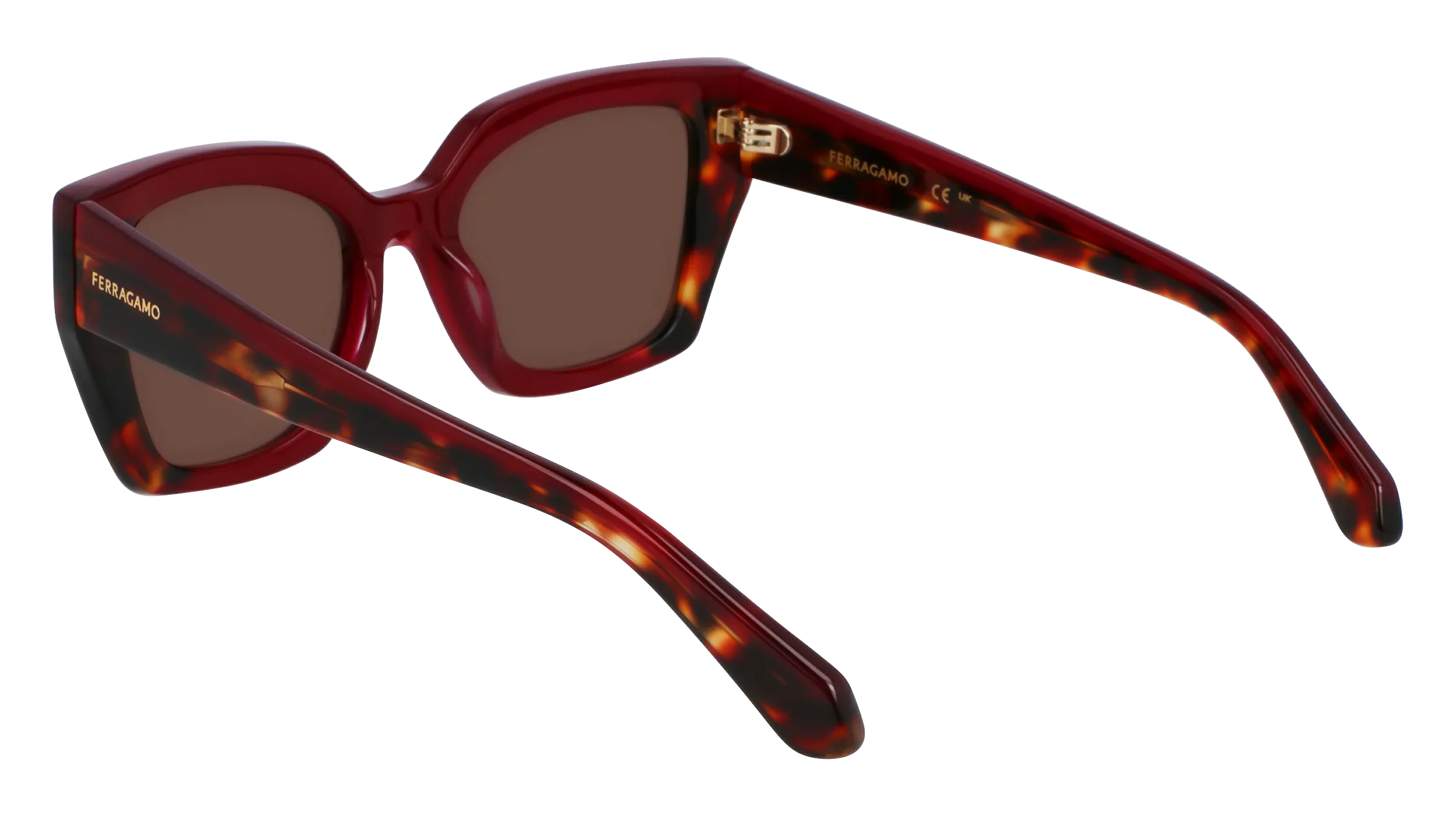 Ferragamo SF2035S 654 Occhiali da sole Acetato Bordeaux Farfalla Normale - immagine 3