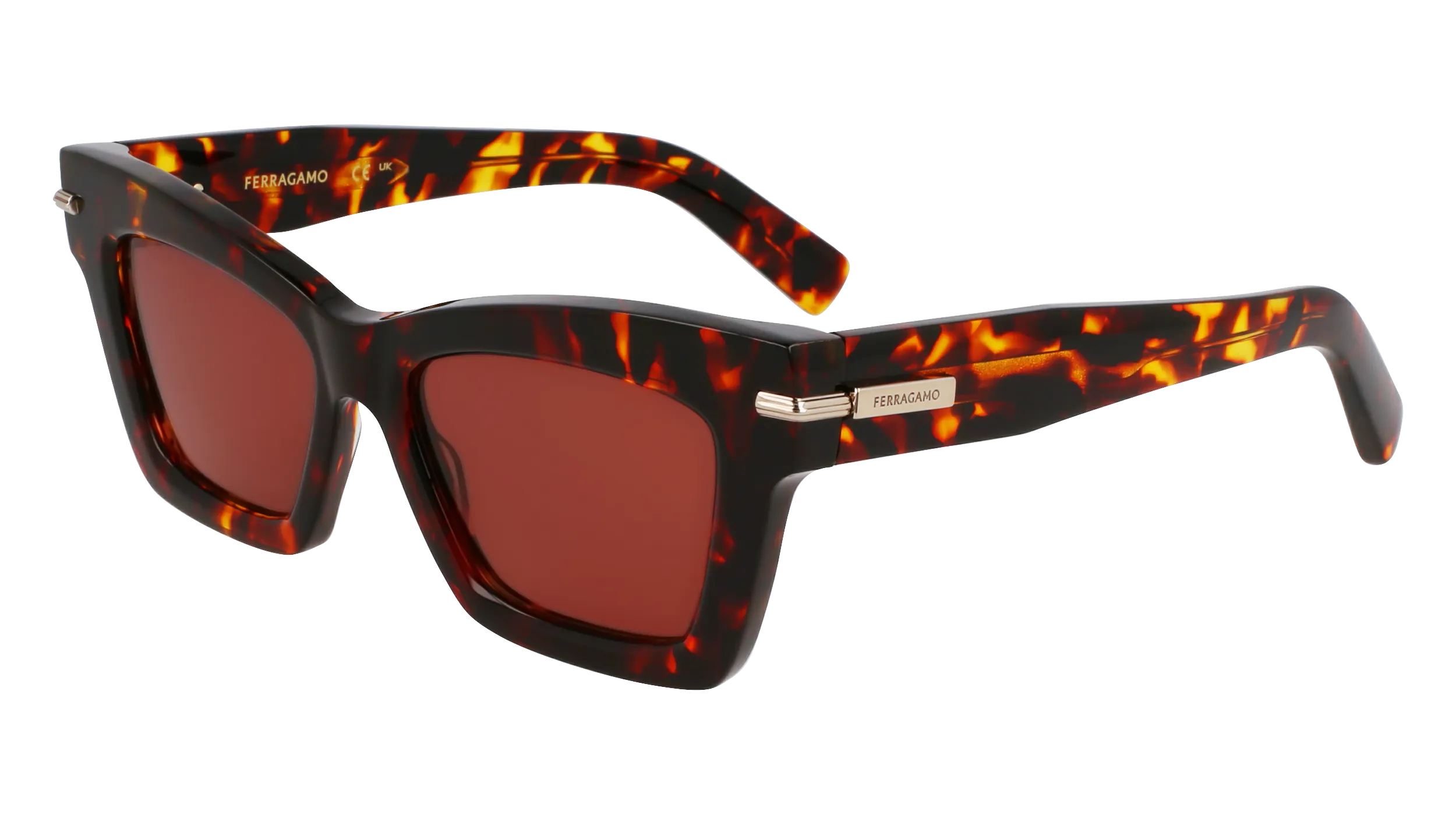 Ferragamo SF2031S 242 Occhiali da sole Acetato Havana Squadrata Normale - immagine 1