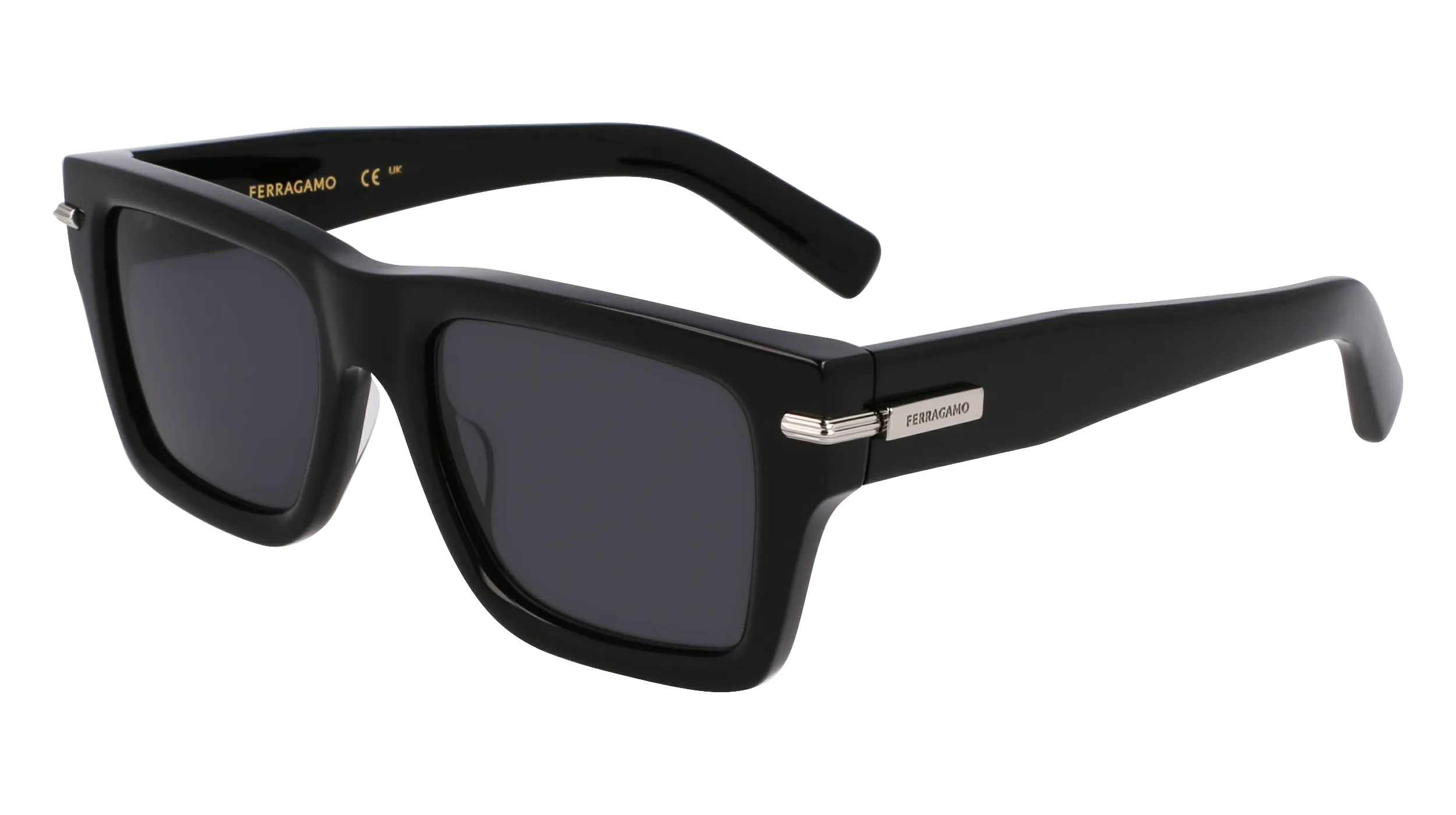 Ferragamo SF2033S 001 Occhiali da sole Acetato Nero Squadrata Normale - immagine 1