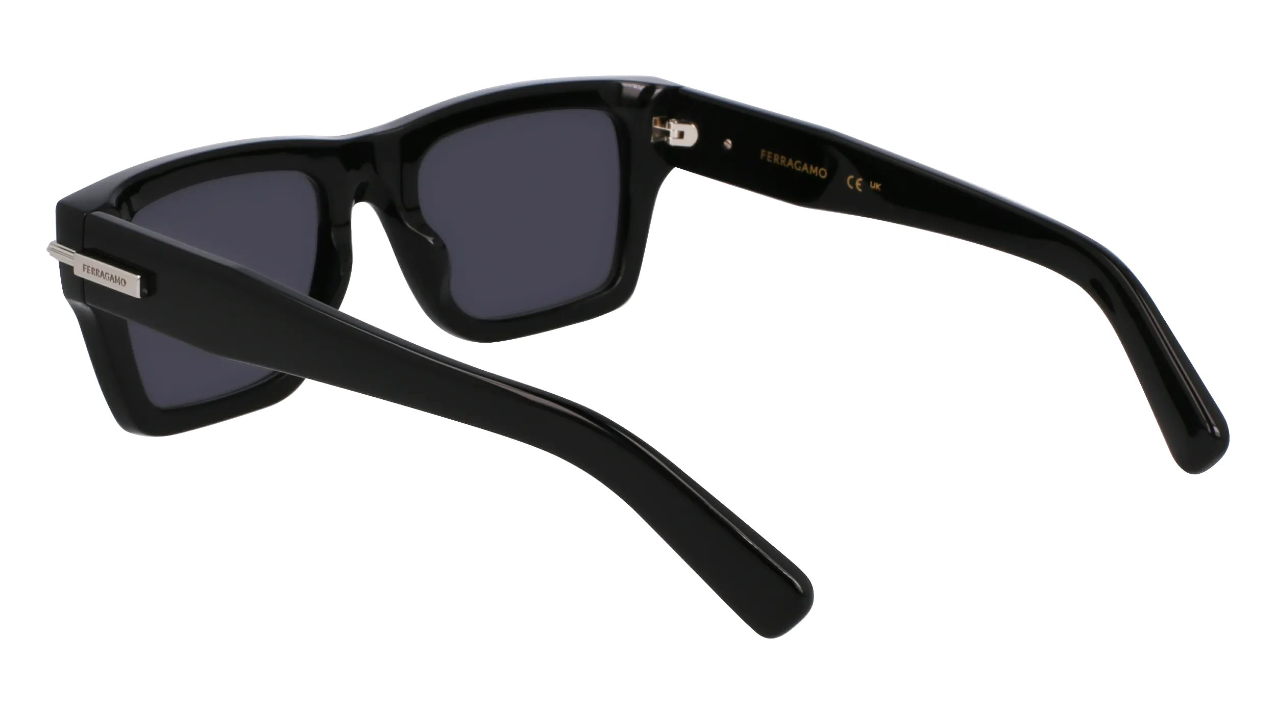 Ferragamo SF2033S 001 Occhiali da sole Acetato Nero Squadrata Normale - immagine 3