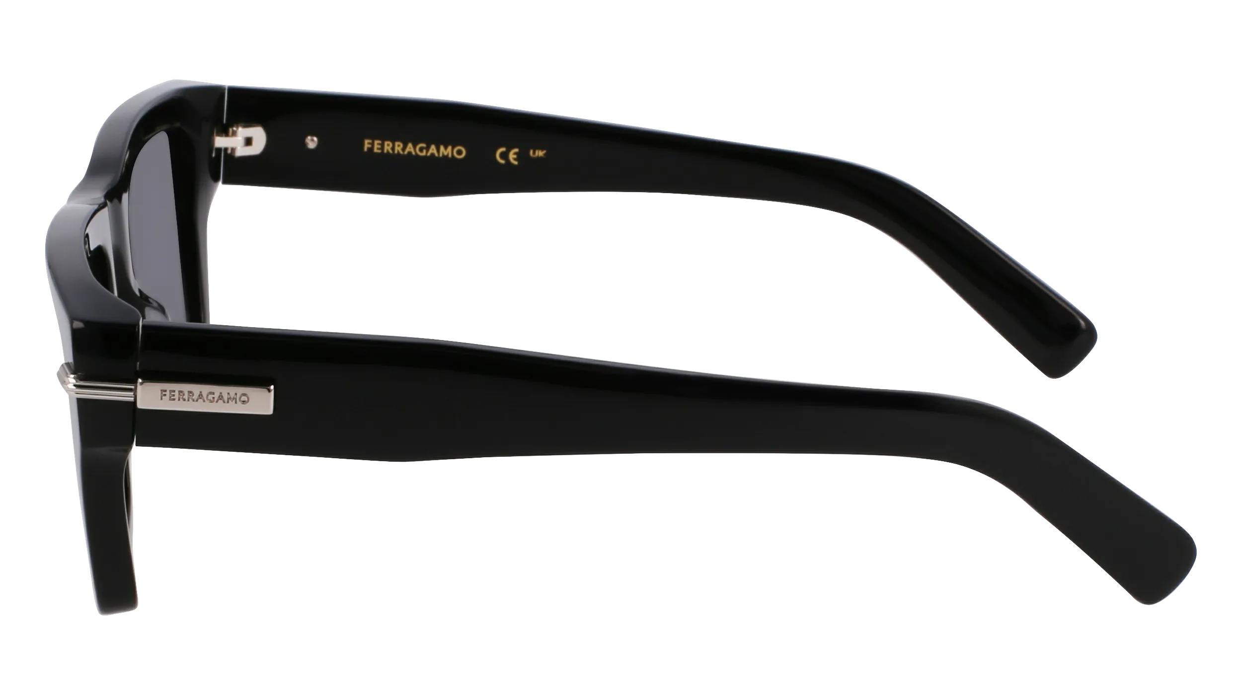 Ferragamo SF2033S 001 Occhiali da sole Acetato Nero Squadrata Normale - immagine 4