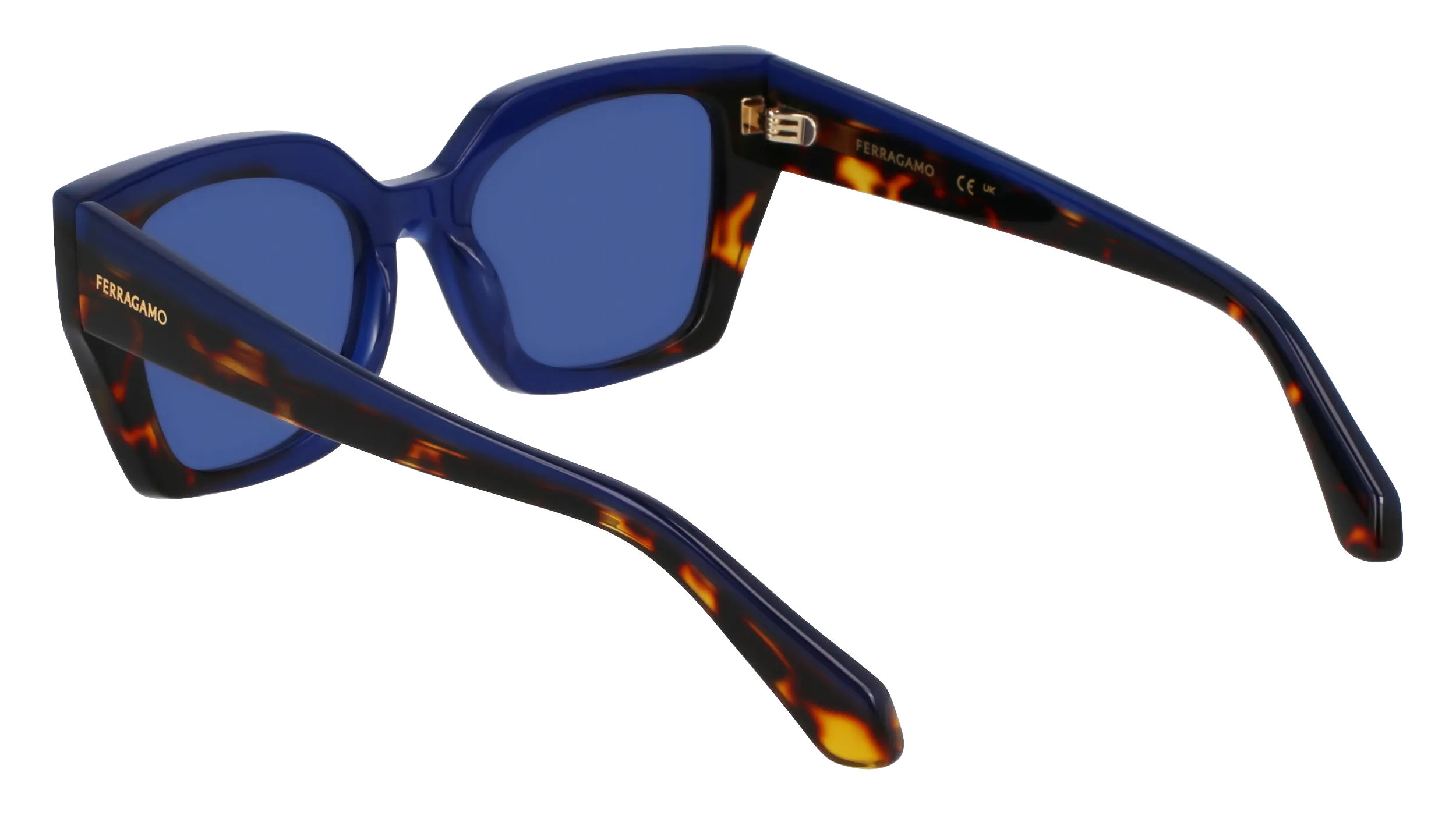 Ferragamo SF2035S 424 Occhiali da sole Acetato Blu Farfalla Normale - immagine 3