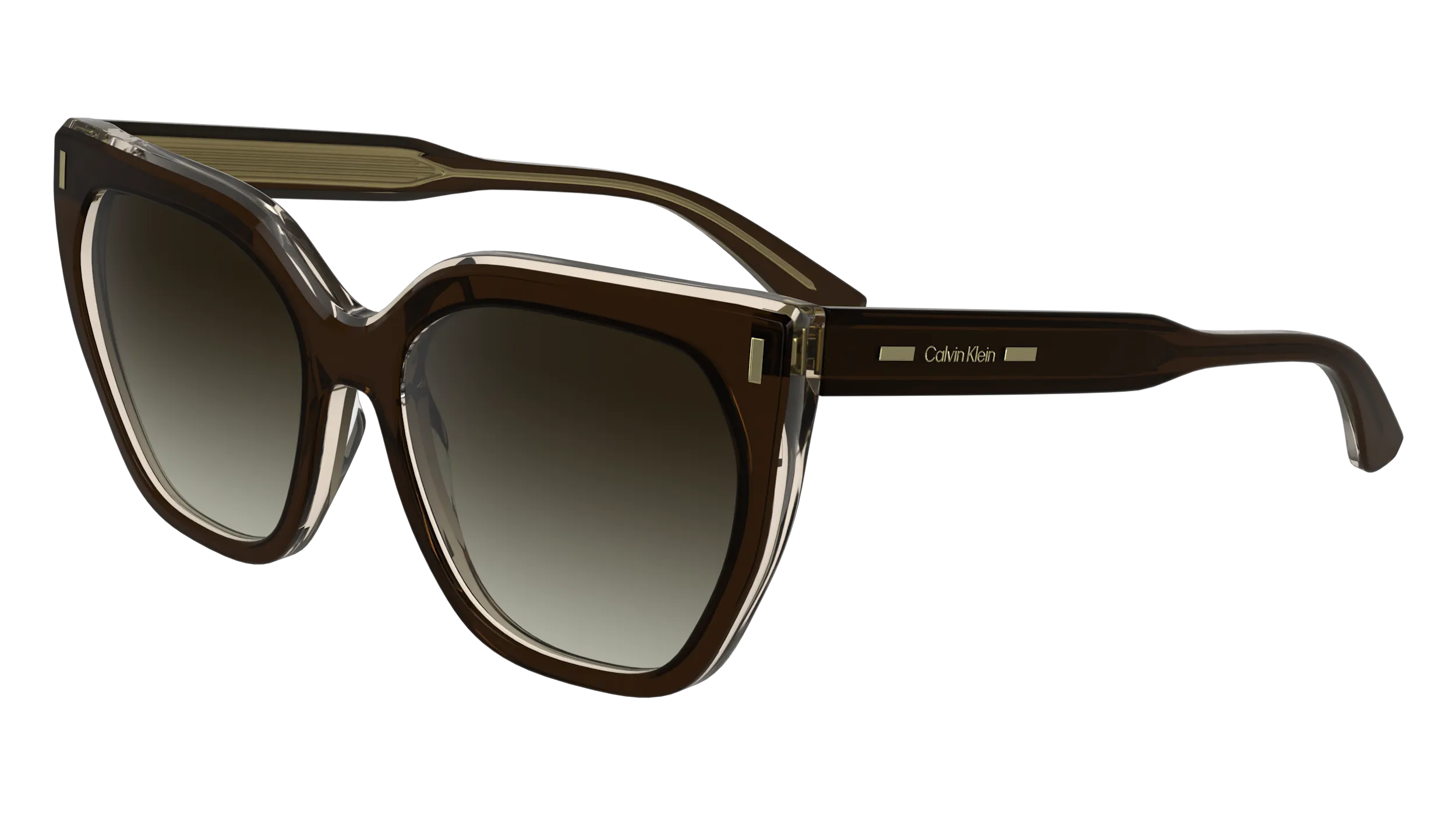 Calvin Klein CK24535S 226 Occhiali da sole Acetato Marrone Farfalla Normale Sfumato - immagine 1