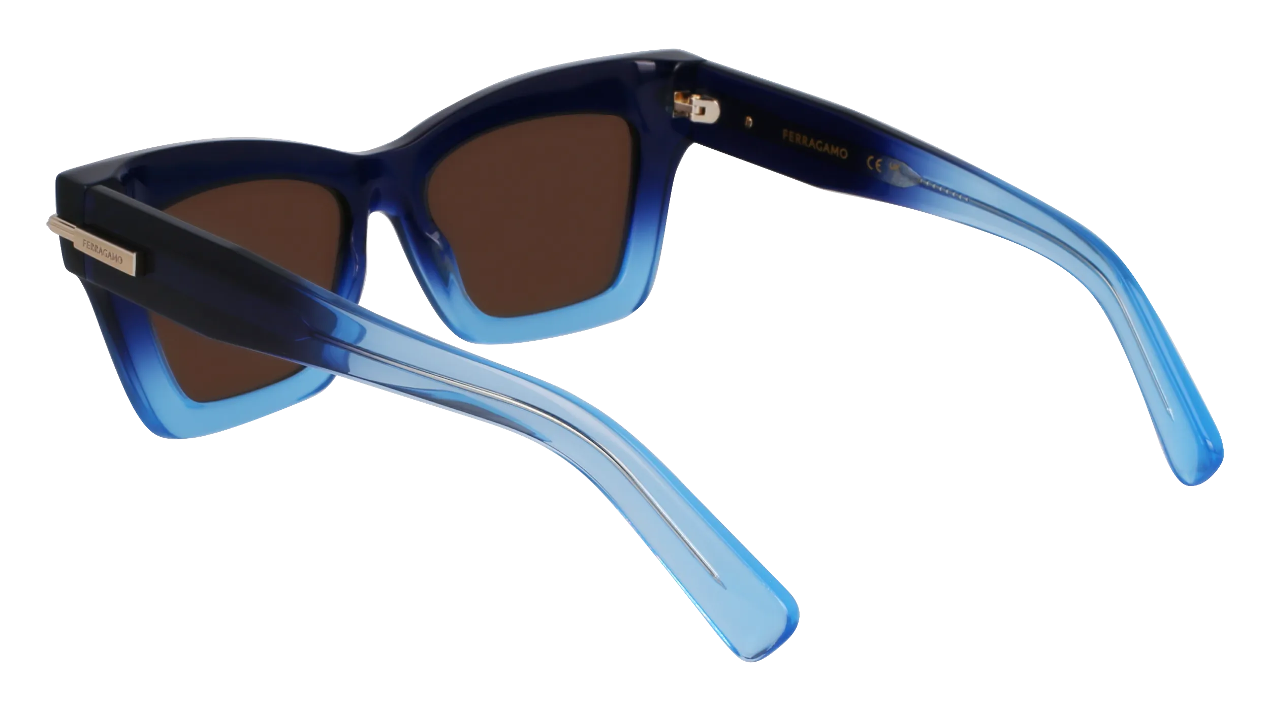 Ferragamo SF2031S 415 Occhiali da sole Acetato Blu Squadrata Normale - immagine 3