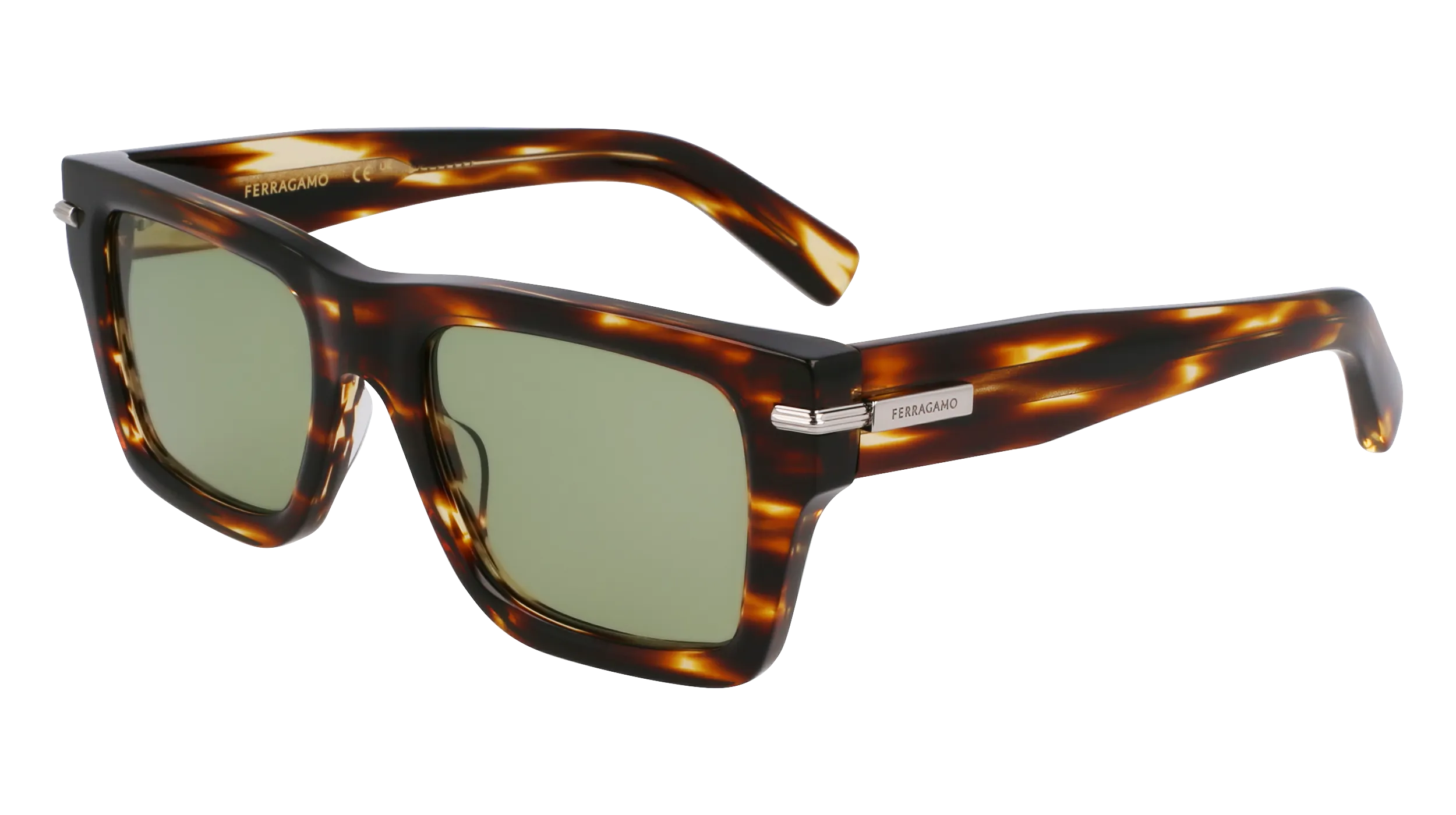 Ferragamo SF2033S 216 Occhiali da sole Acetato Marrone Squadrata Normale - immagine 1
