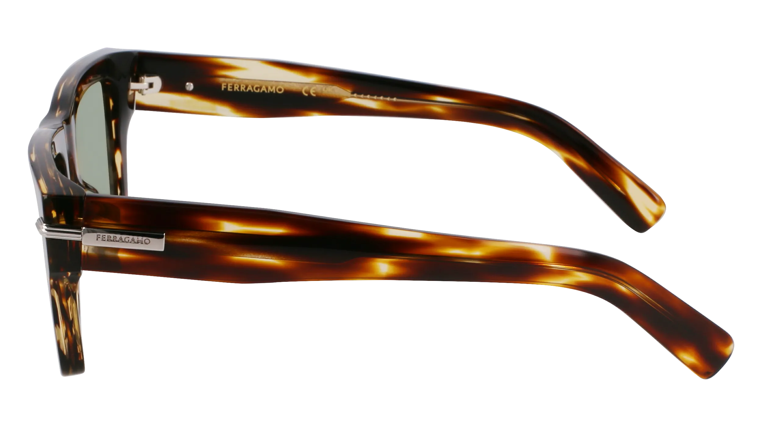 Ferragamo SF2033S 216 Occhiali da sole Acetato Marrone Squadrata Normale - immagine 4