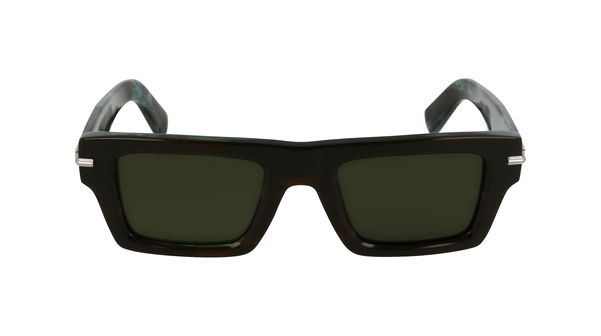 Ferragamo SF2034S 319 Occhiali da sole Acetato Verde Squadrata Normale - immagine 2